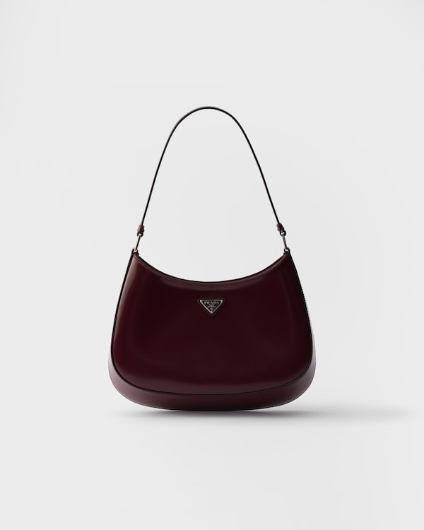 Prada Cleo brushed leather shoulder bag - Burgundy Prada Cleo brushed leather shoulder bag - Burgundy
