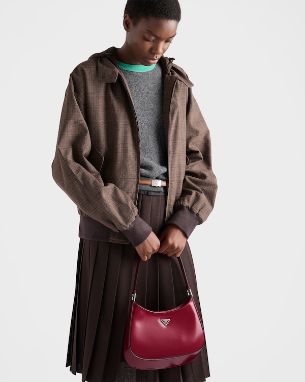 Prada Cleo brushed leather shoulder bag - Ruby red Prada Cleo brushed leather shoulder bag - Ruby red