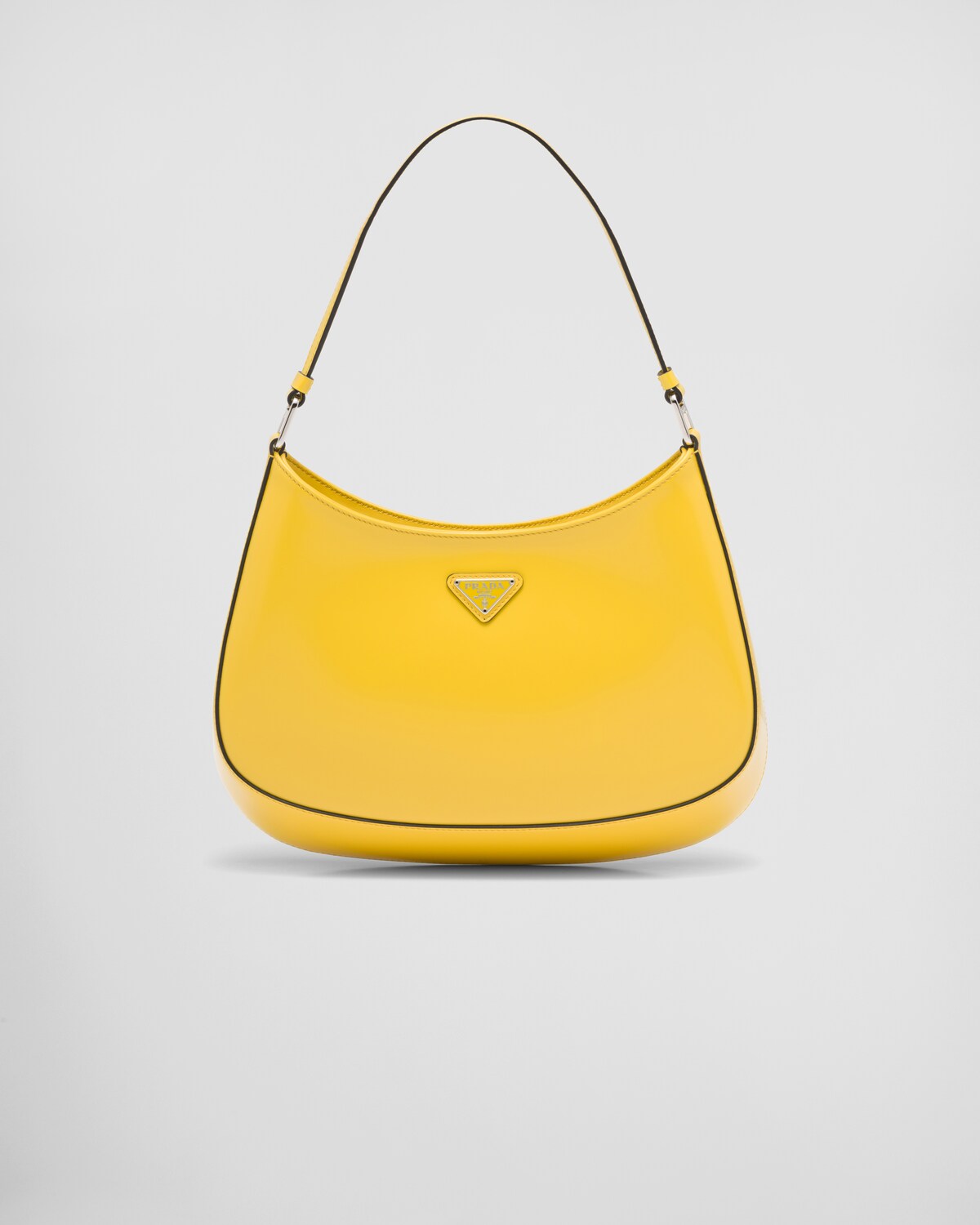 Bright Yellow Prada Cleo Brushed Leather Shoulder Bag PRADA