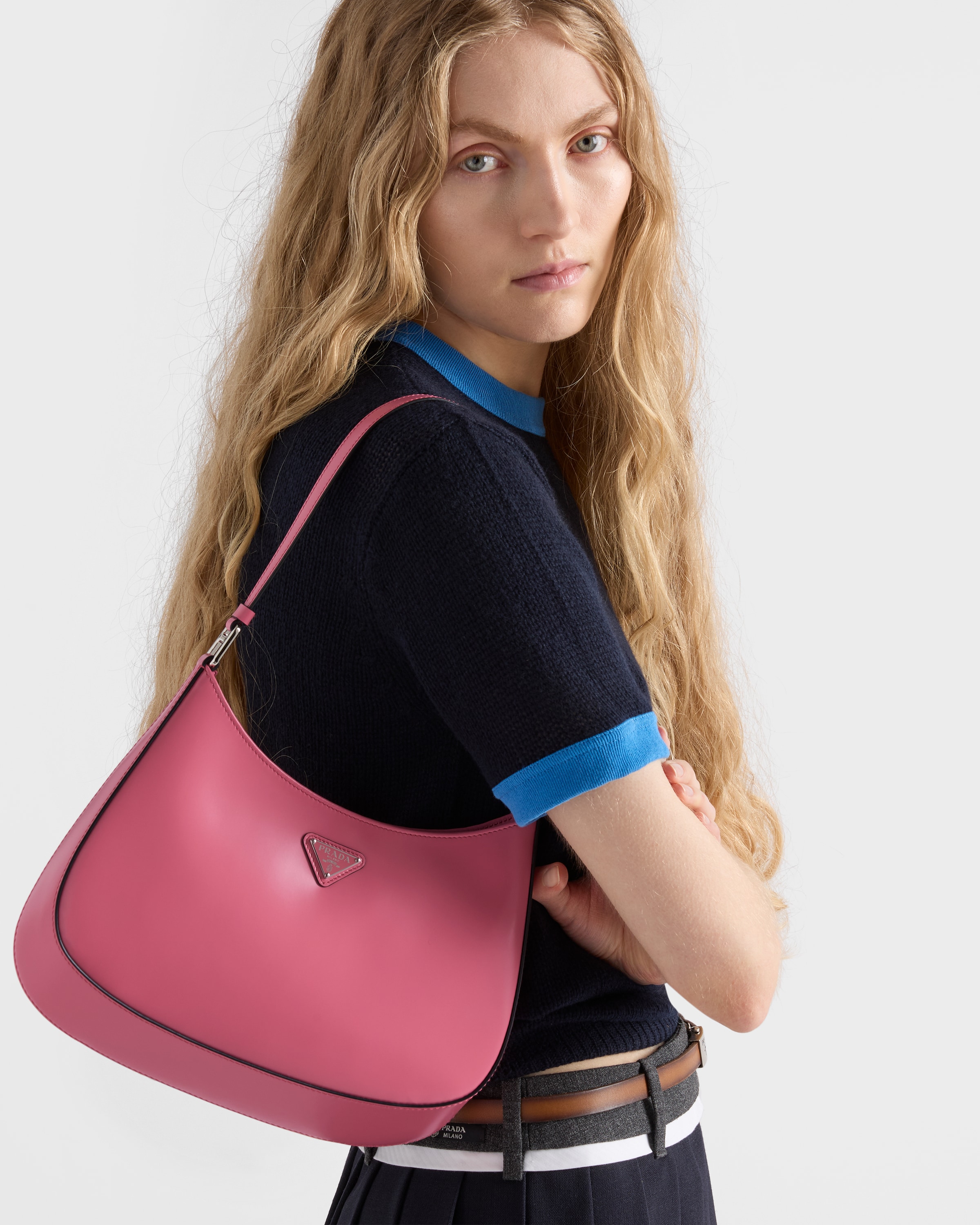 Begonia Prada Cleo brushed leather shoulder bag | PRADA