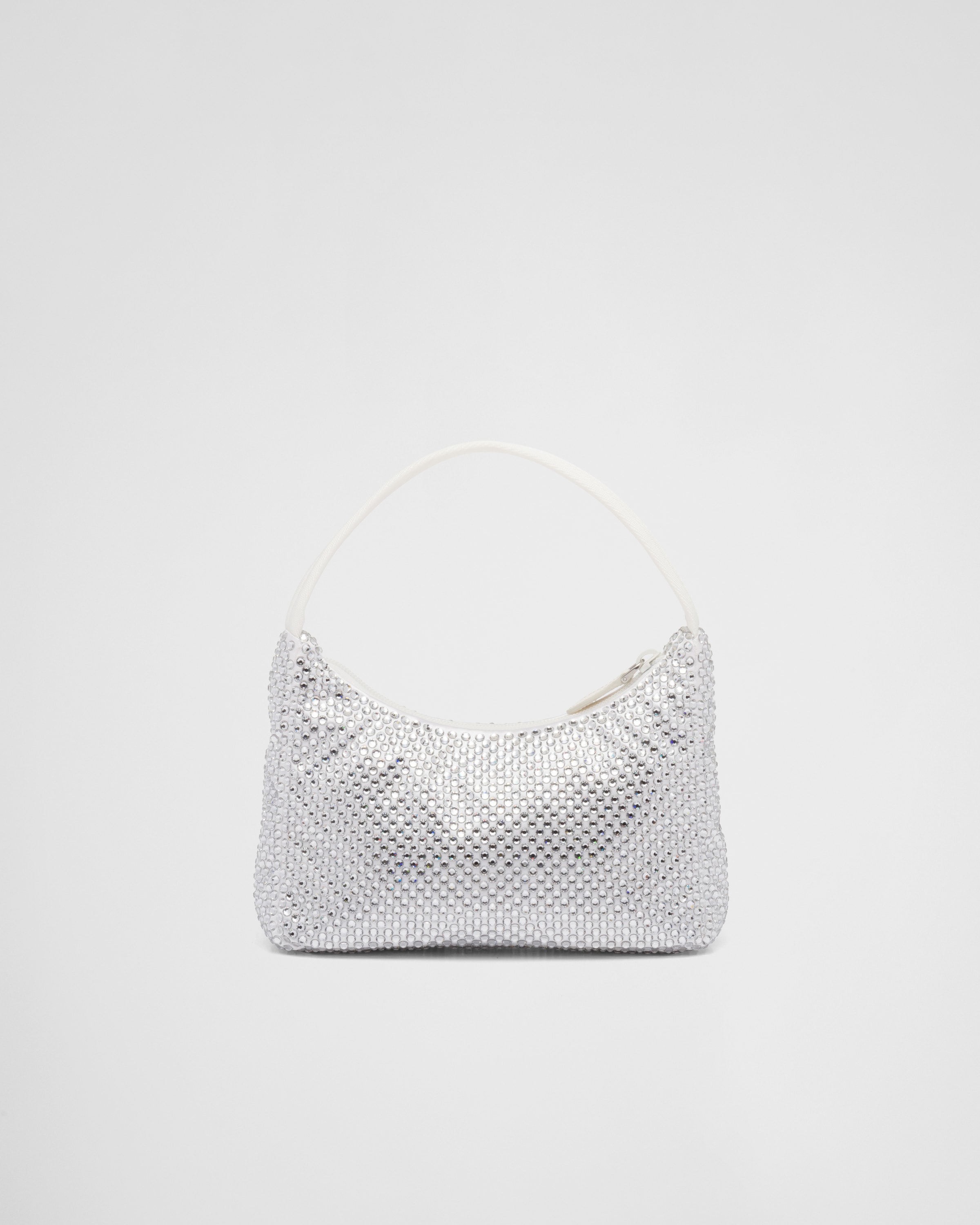 Prada Satin Mini-Bag with Artificial Crystals, Women, White