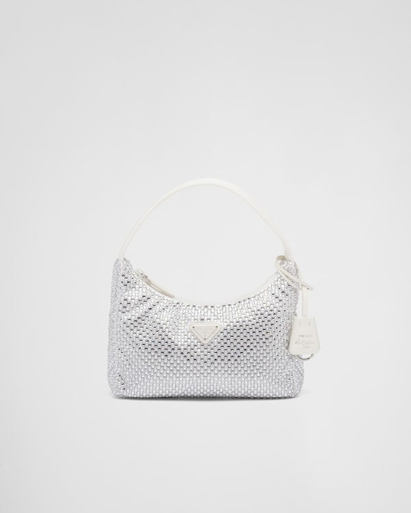 きらめく♪◇Re-Edition クリスタル付き ミニ バッグ◇PRADA Crystal Prada Re-Edition Satin mini-bag with crystals | PRADA