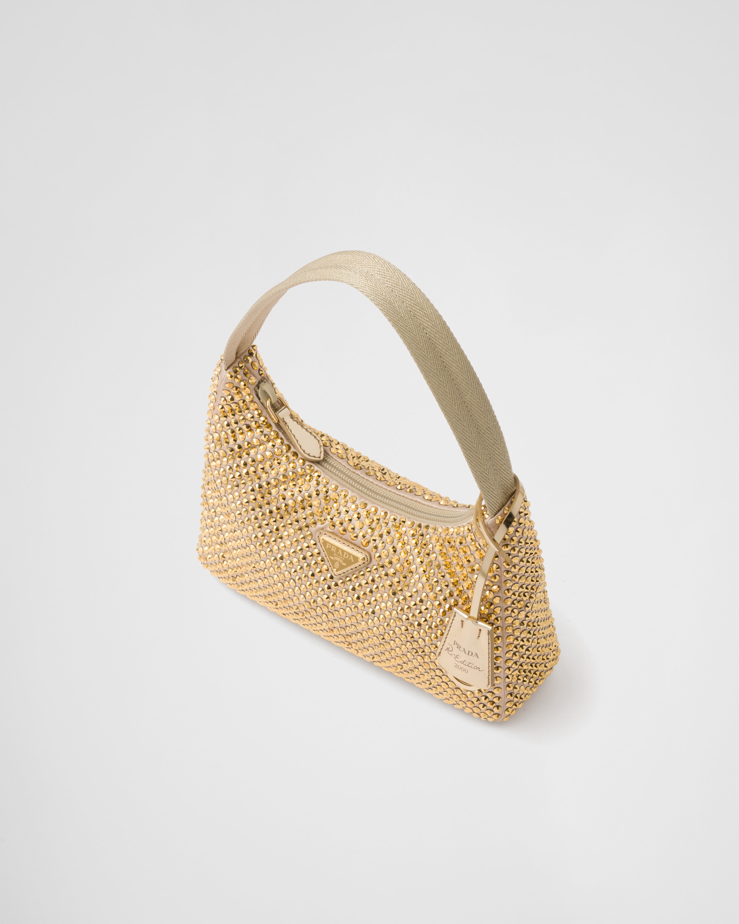 Satin mini-bag with crystals