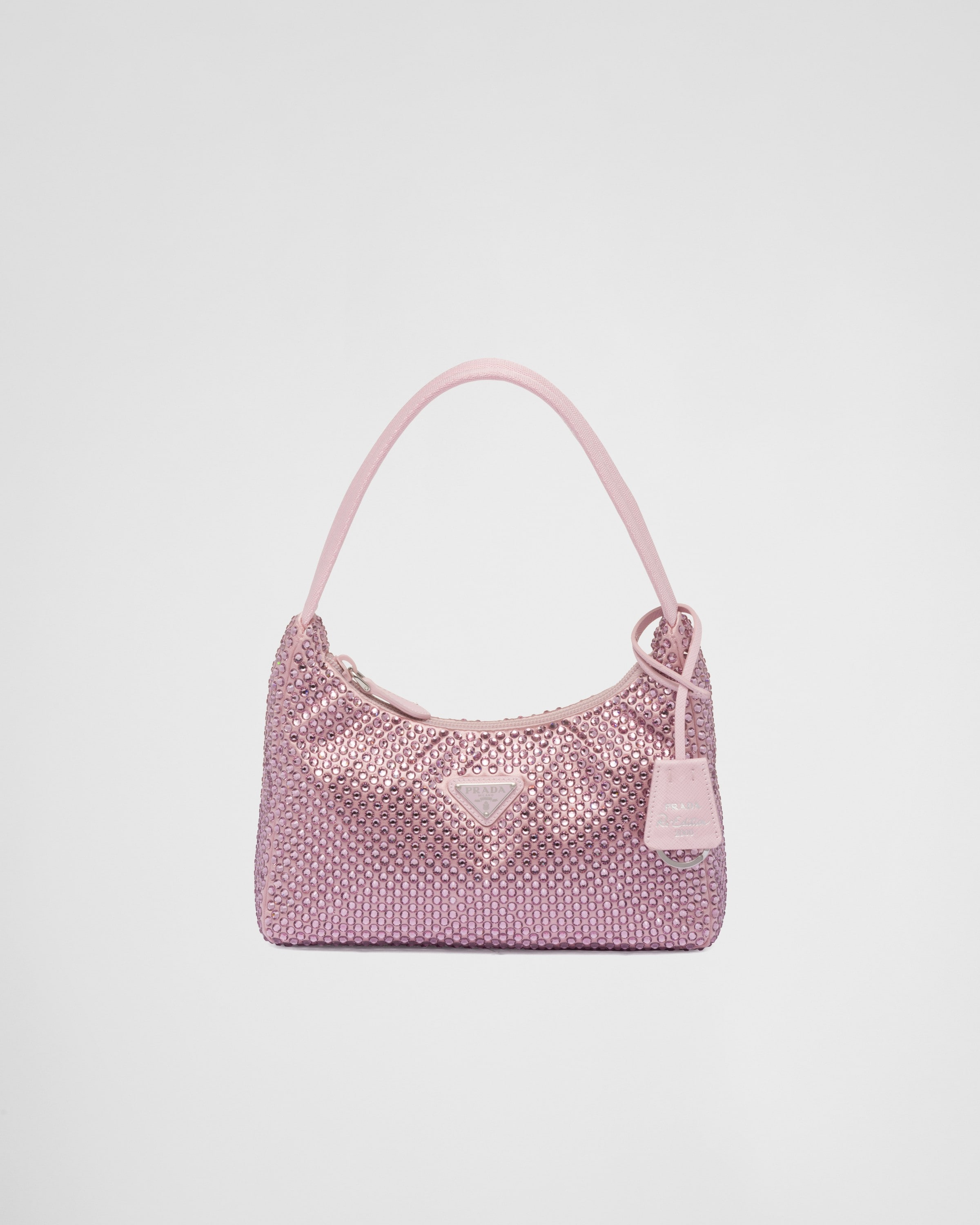 Prada Mini Galleria Crystal-embellished Tote Bag - Pink