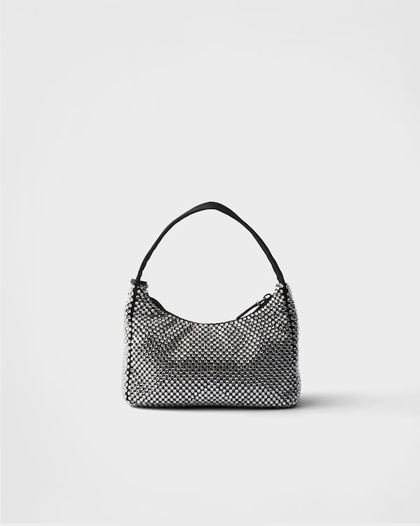 Minibolso Prada Re-Edition de satén con cristales Minibolso Prada Re-Edition de satén con cristales