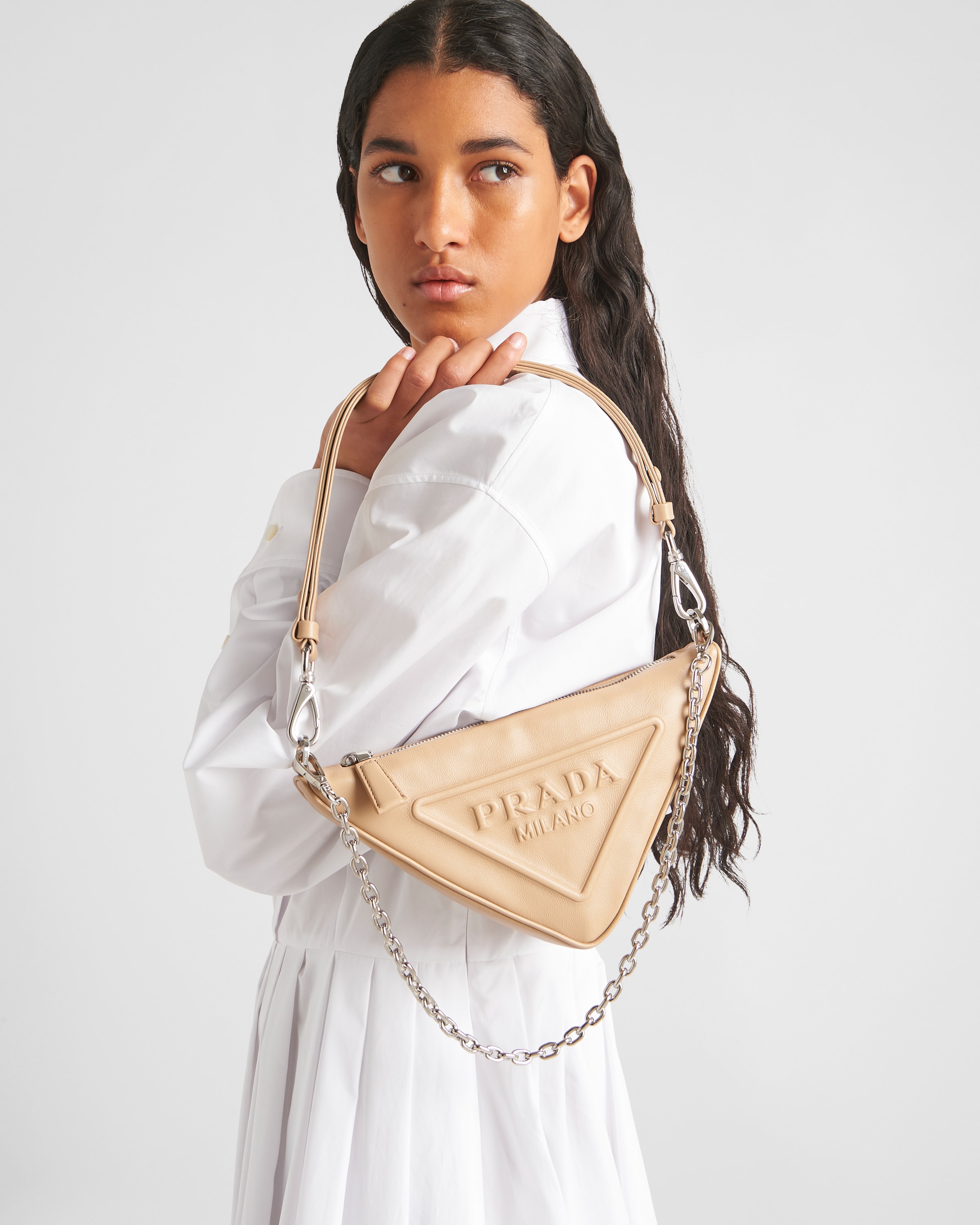 Prada mini triangle hot sale bag