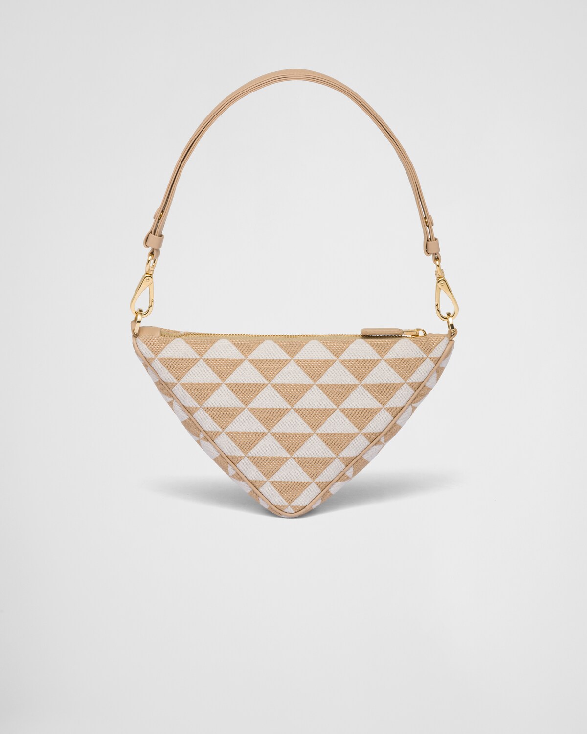 Beige/chalk White Embroidered Jacquard Fabric Minibag PRADA