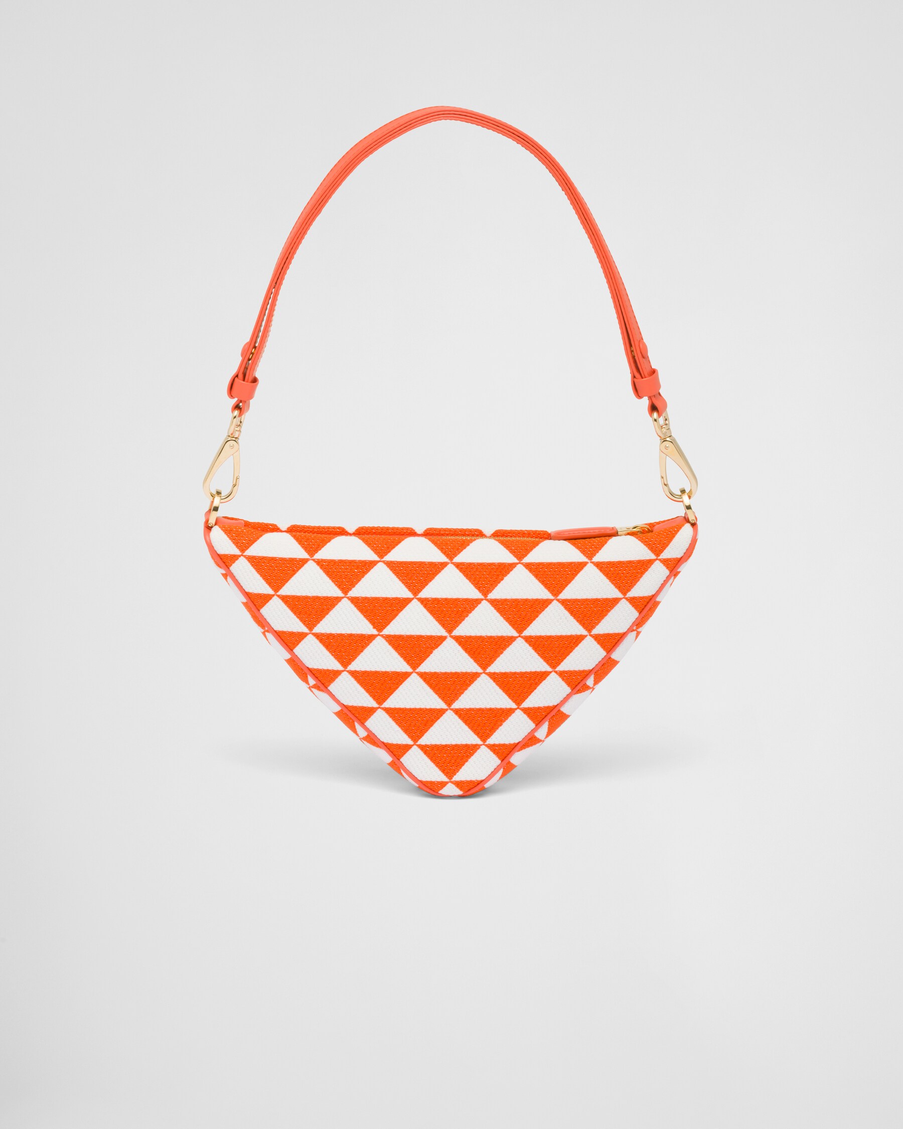 Orange/white Embroidered Jacquard Fabric Minibag PRADA