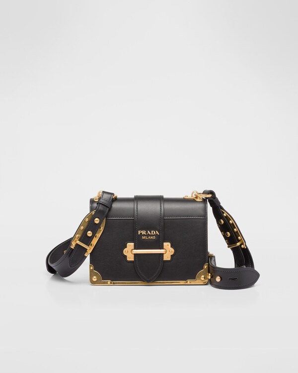 Black Prada Cahier Leather Bag PRADA