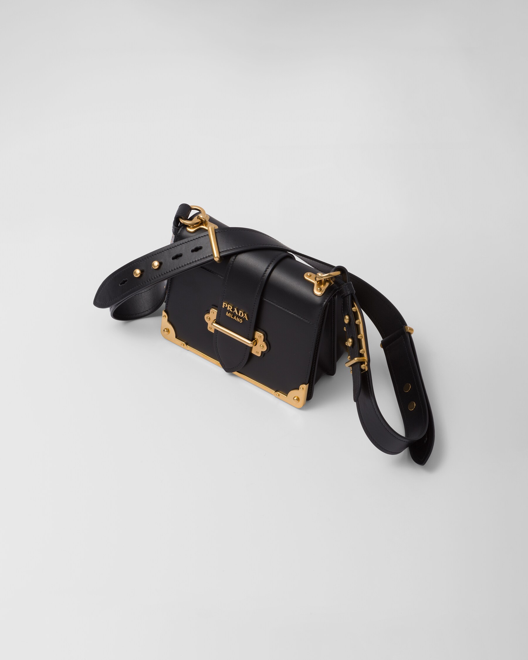 Black Prada Cahier Leather Bag | PRADA