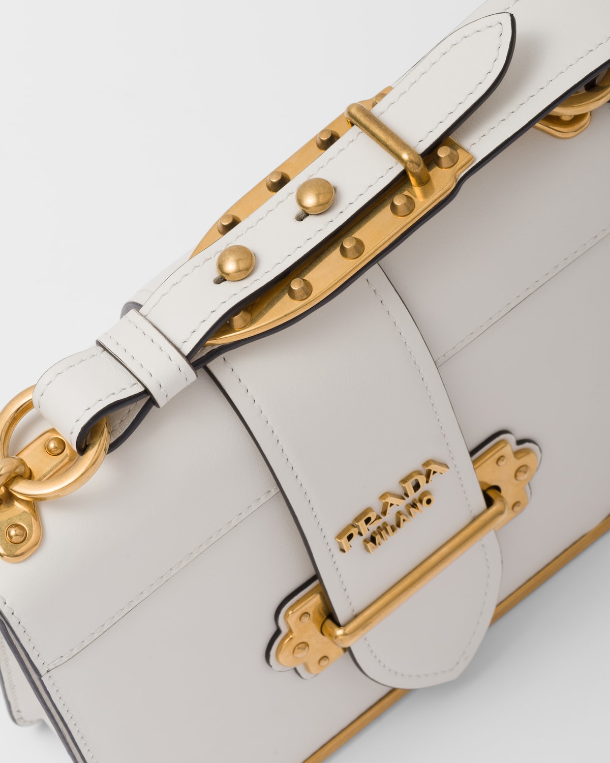 White Prada Cahier Leather Bag | PRADA