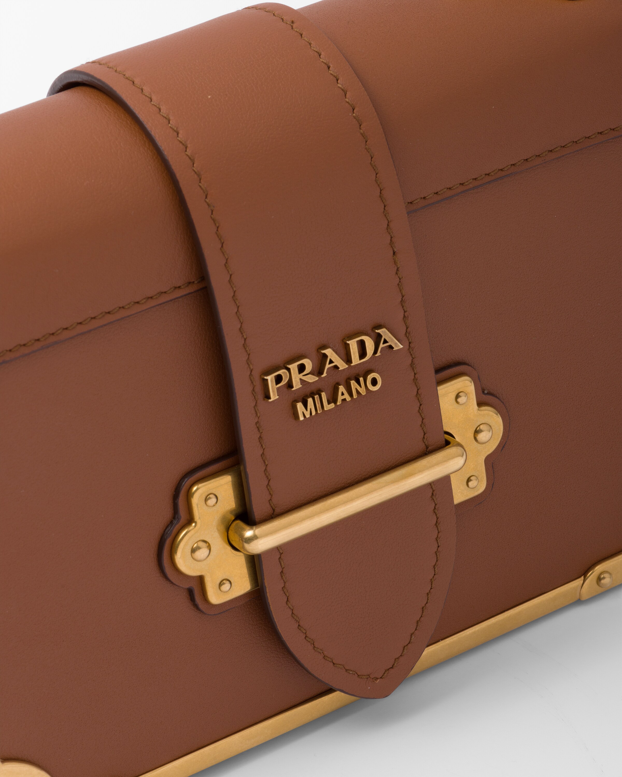 Cognac Prada Cahier leather bag | Prada