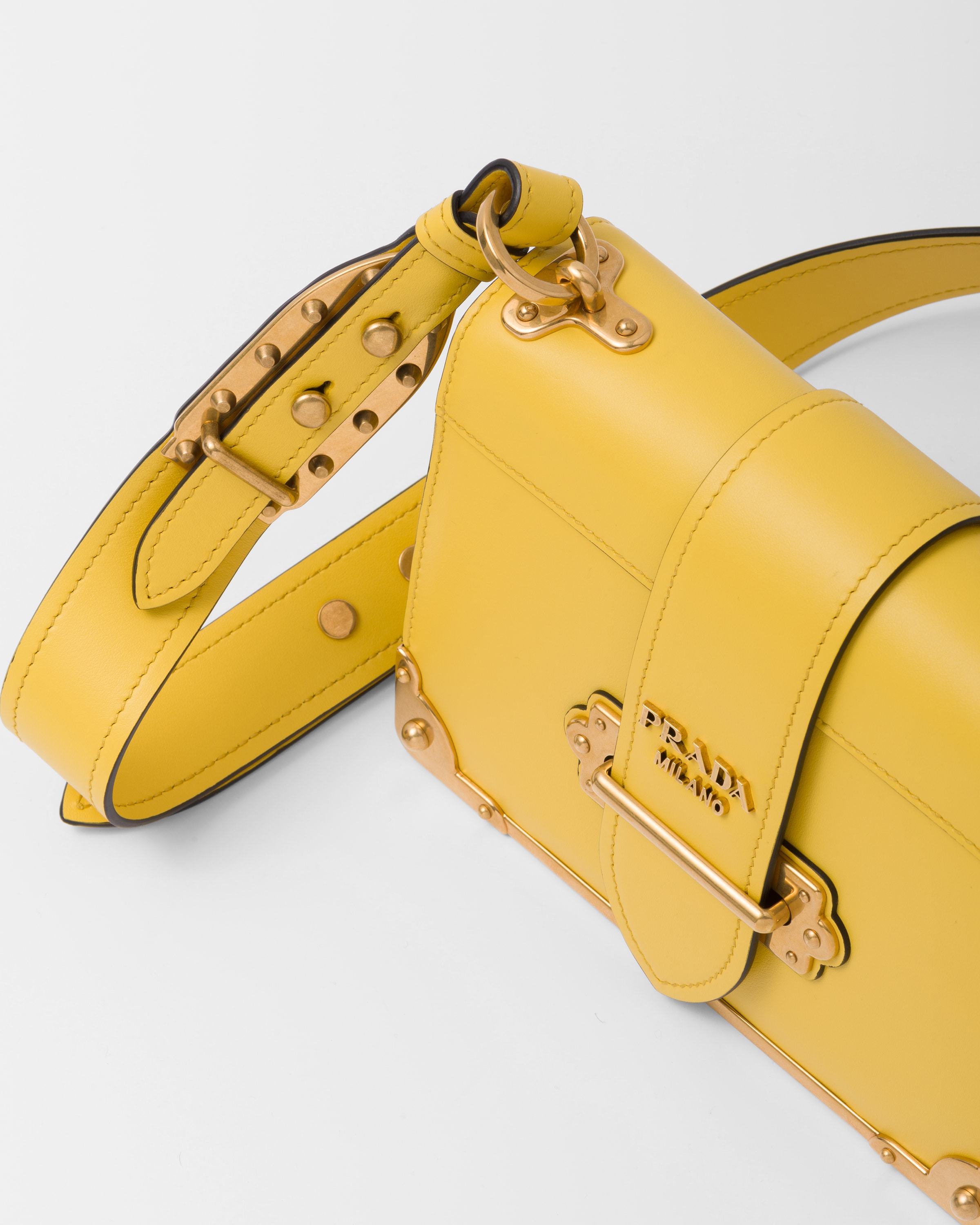 Prada Cahier Shoulder Bag In Sunny Yellow