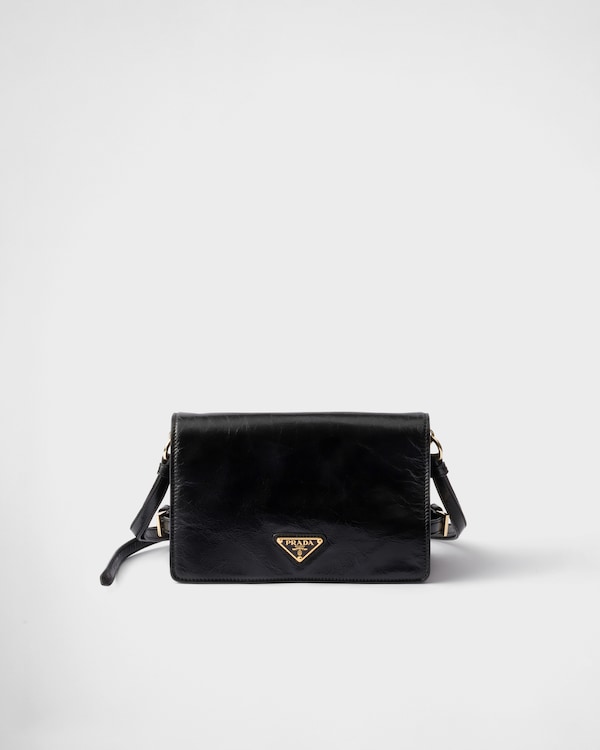 ブラック サフィアーノレザー ショルダーバッグ | PRADA