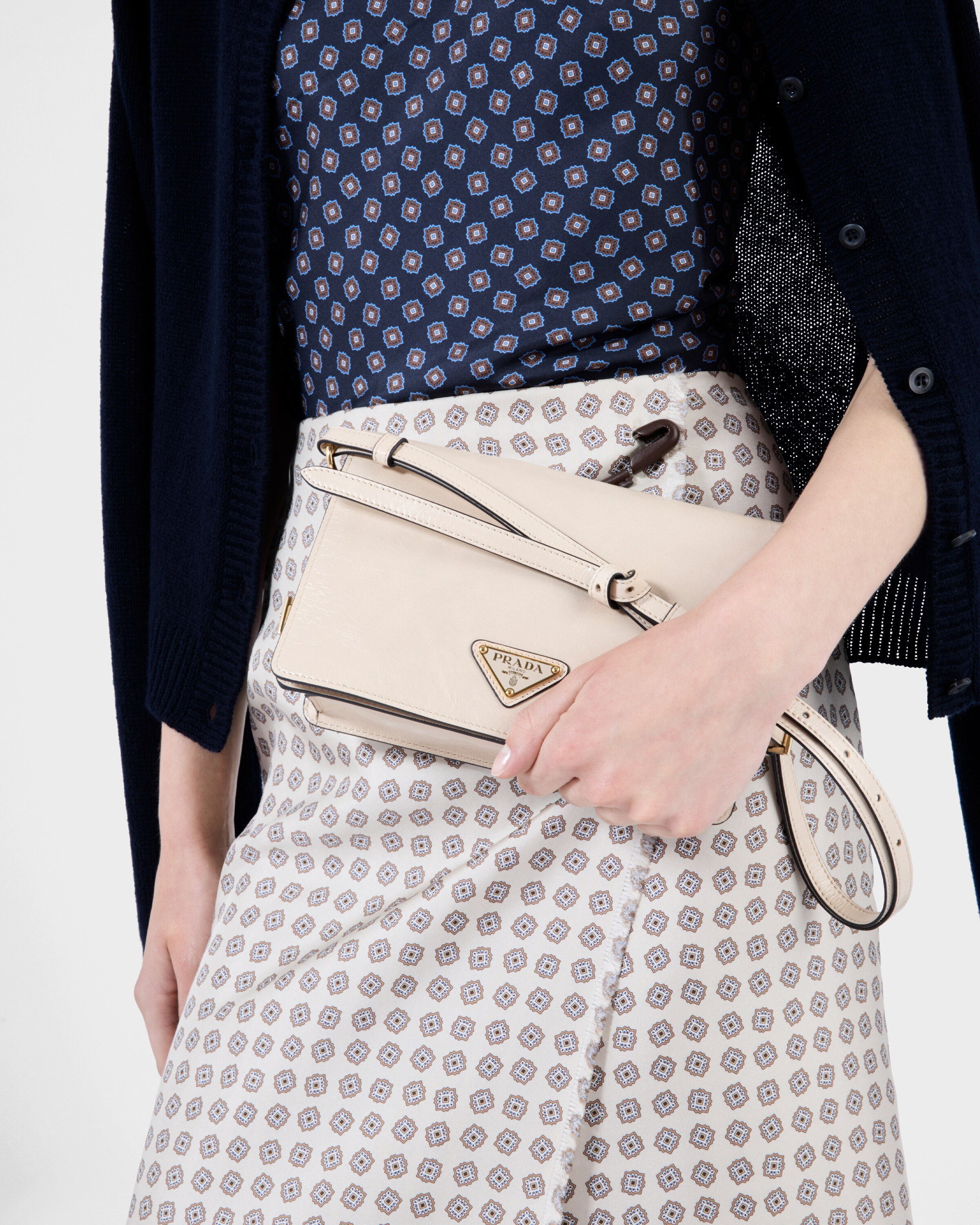 Travertine Leather shoulder bag | PRADA