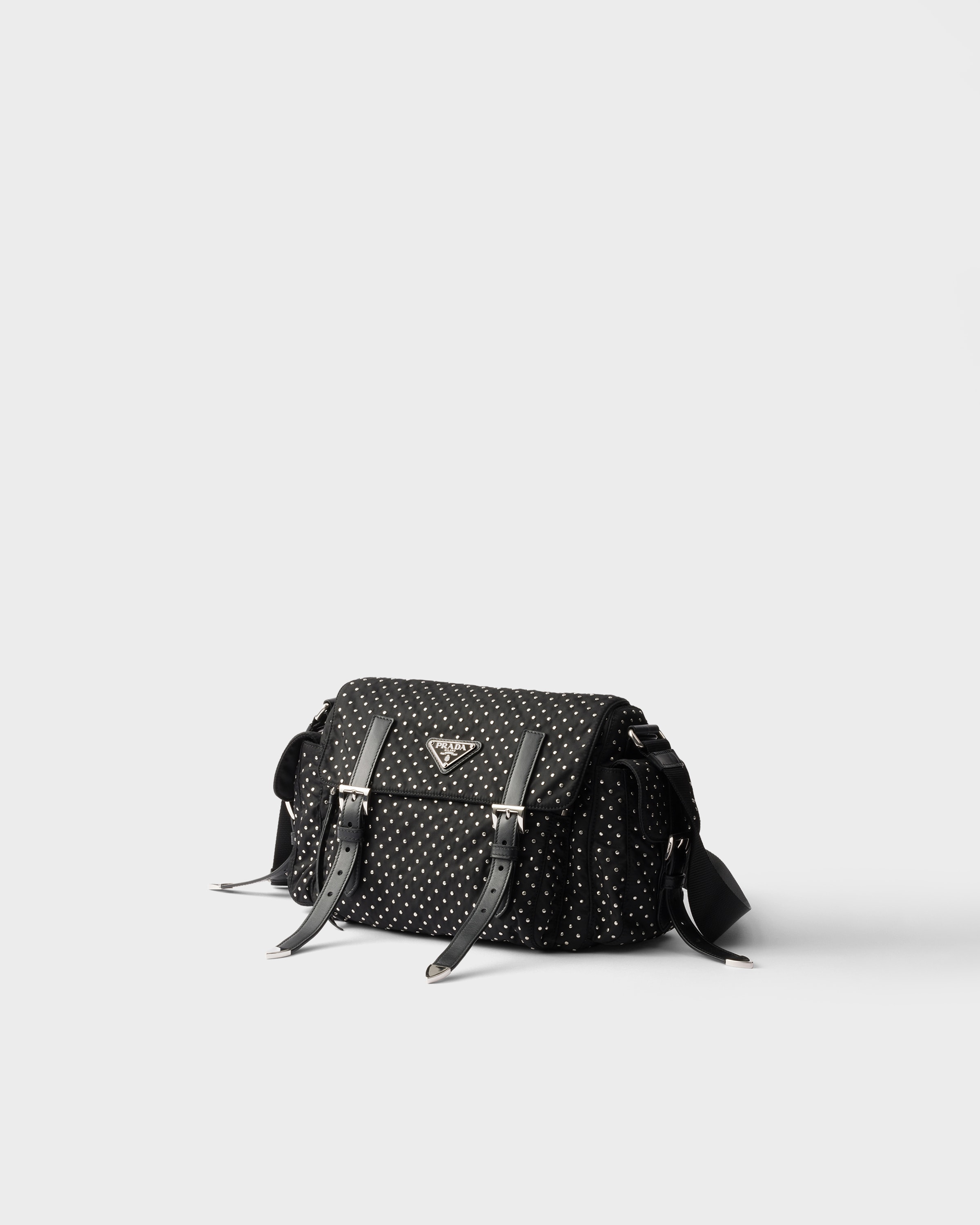 Prada nylon studded bag on sale