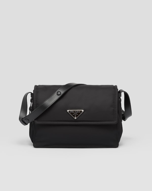 Black Medium Padded Re-nylon Shoulder Bag | PRADA