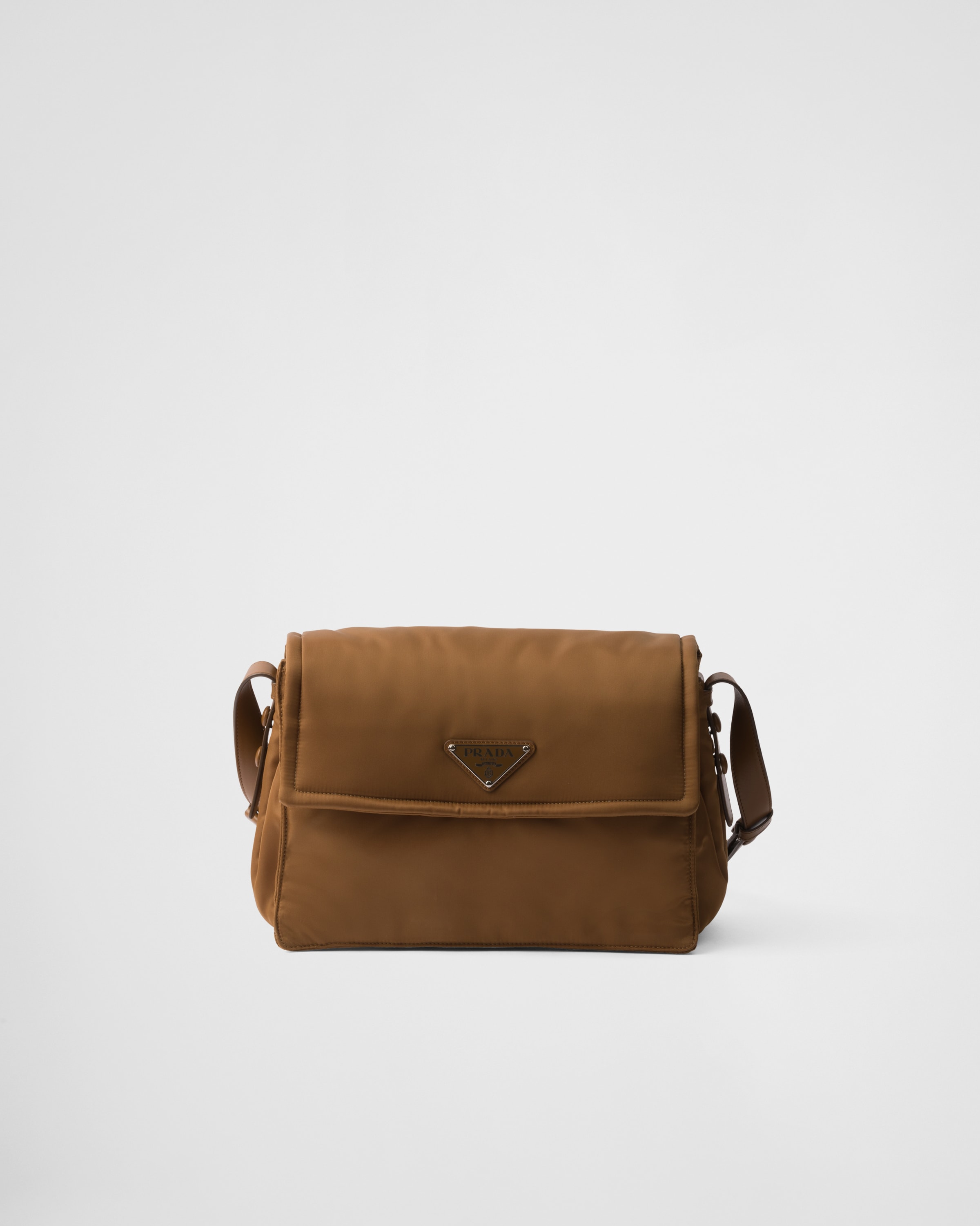 Prada Medium Padded Re-nylon Shoulder Bag In Brandy