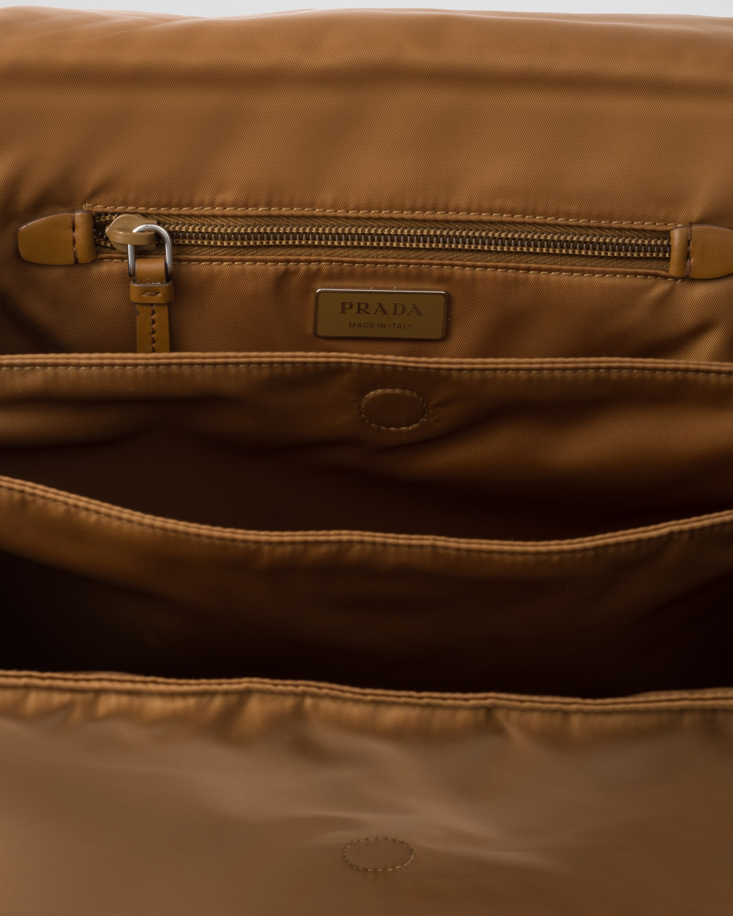 Prada Medium Padded Re-nylon Shoulder Bag In Brandy