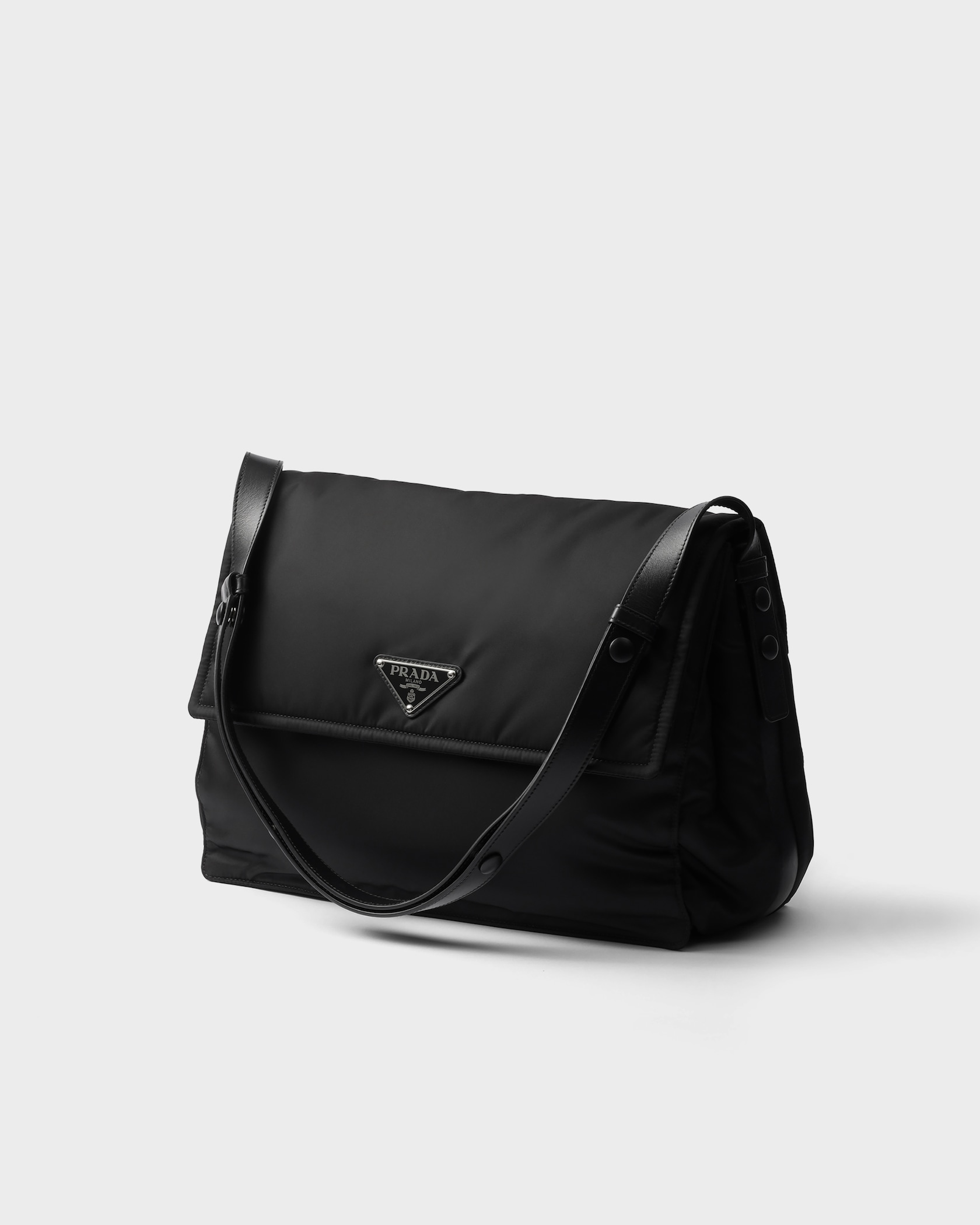 Black Renylon Large Padded Shoulder Bag PRADA