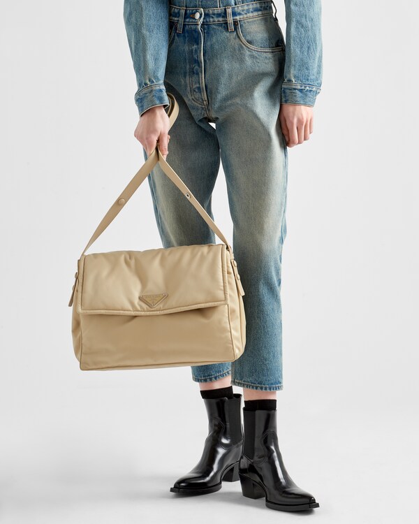 Prada Traveller large padded Re-Nylon shoulder bag - Desert Beige Prada Traveller large padded Re-Nylon shoulder bag - Desert Beige