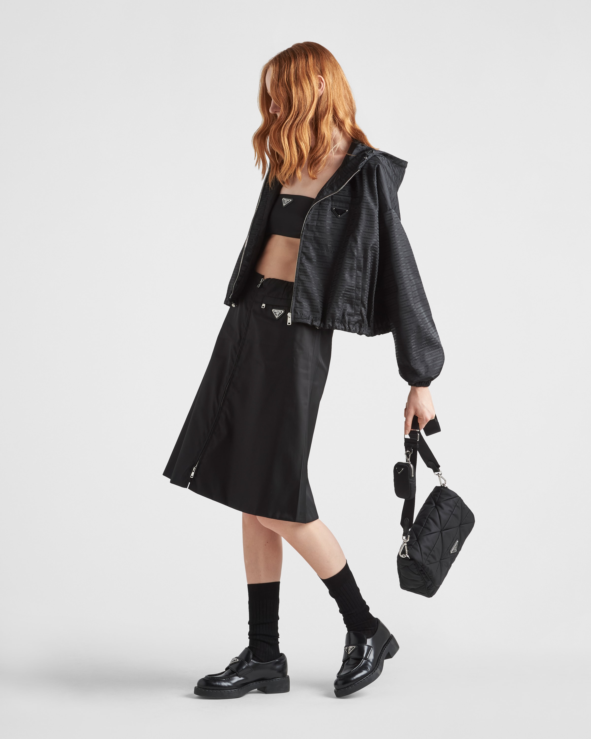 Black Padded Re nylon Shoulder Bag PRADA