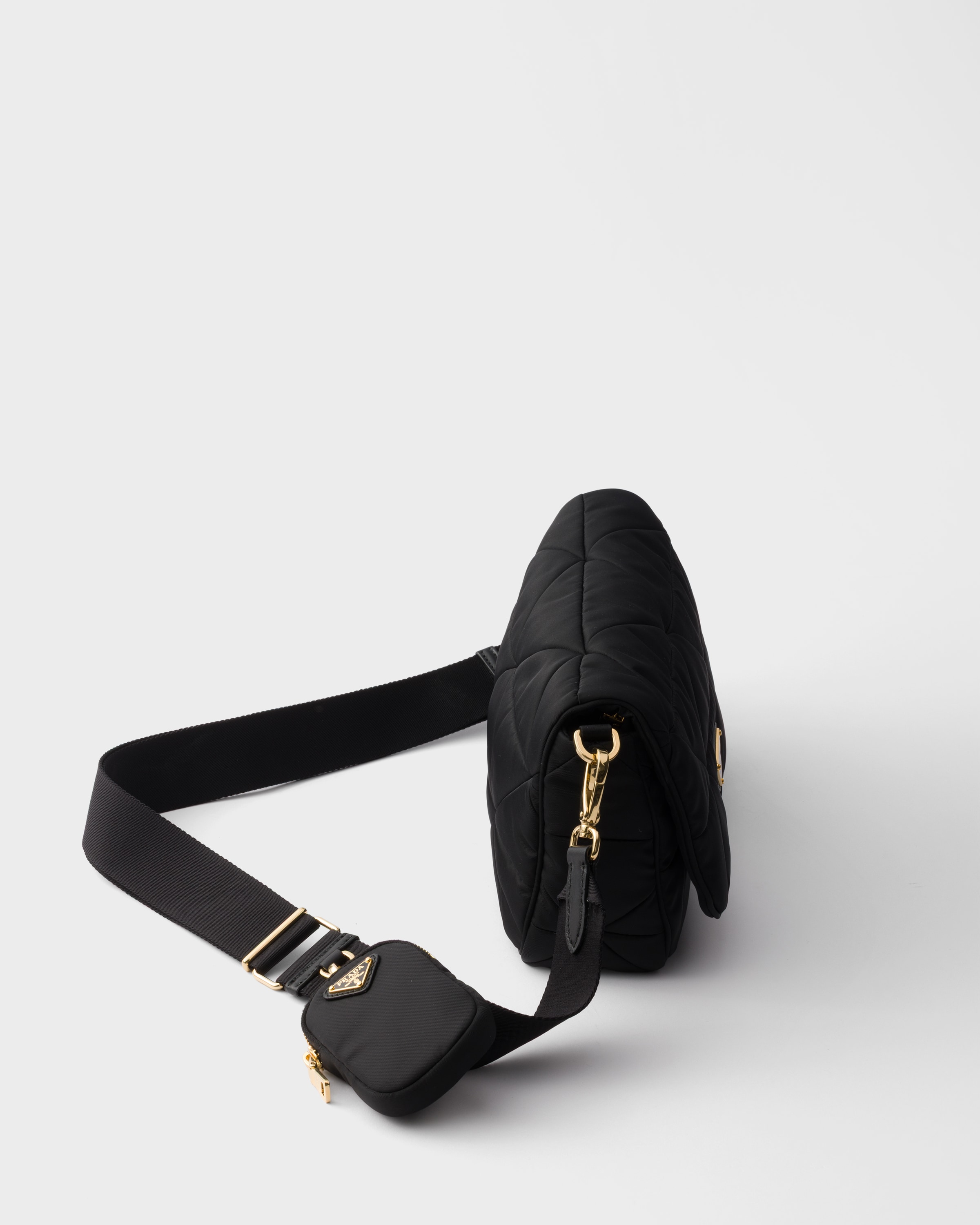 Black Padded Re-nylon Shoulder Bag | PRADA - United States