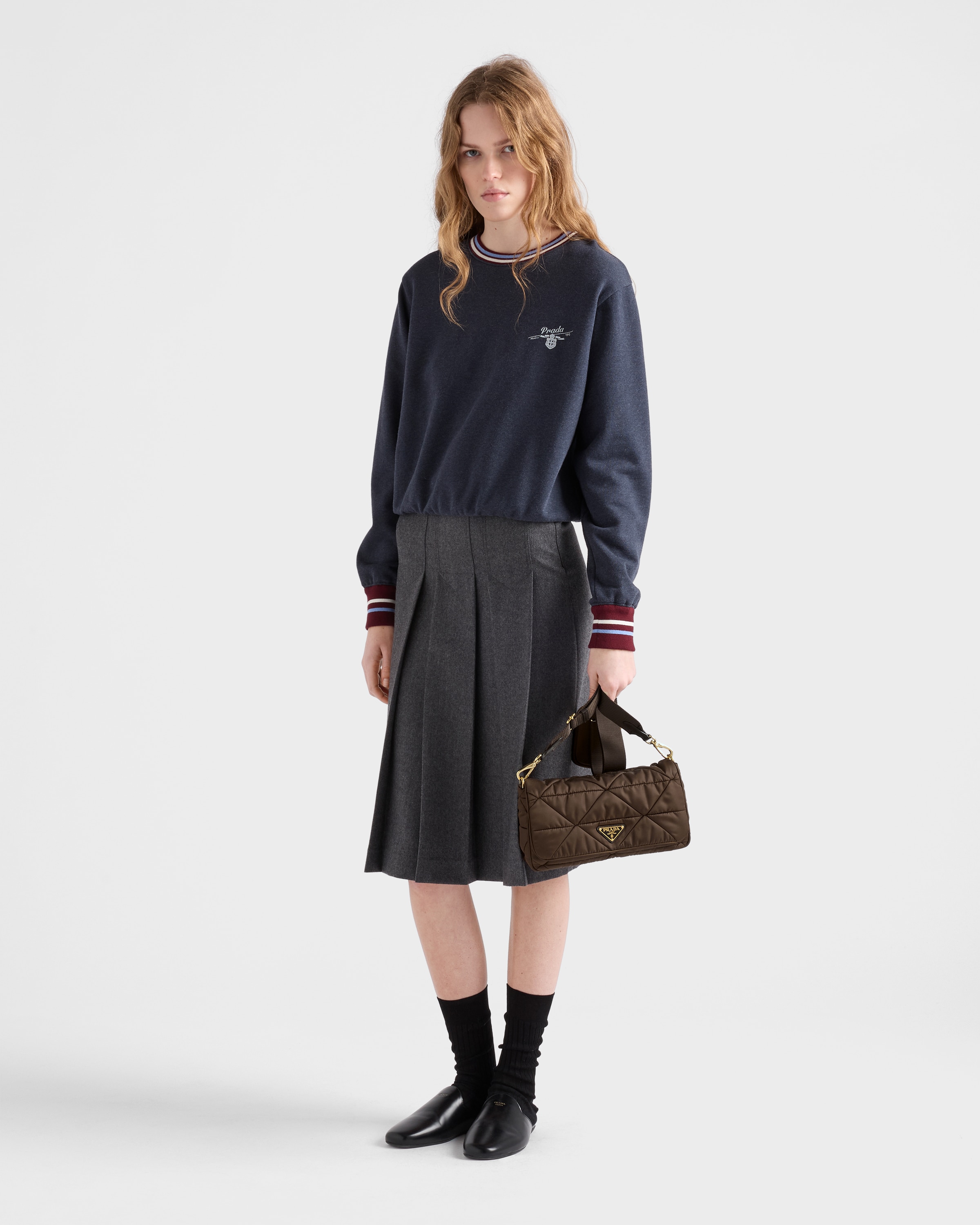 Burnt Brown Padded Re-nylon Shoulder Bag | PRADA - United States