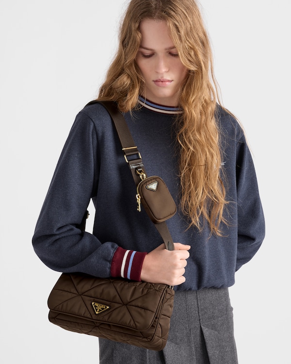 Padded Re-Nylon shoulder bag - Burnt Brown Padded Re-Nylon shoulder bag - Burnt Brown