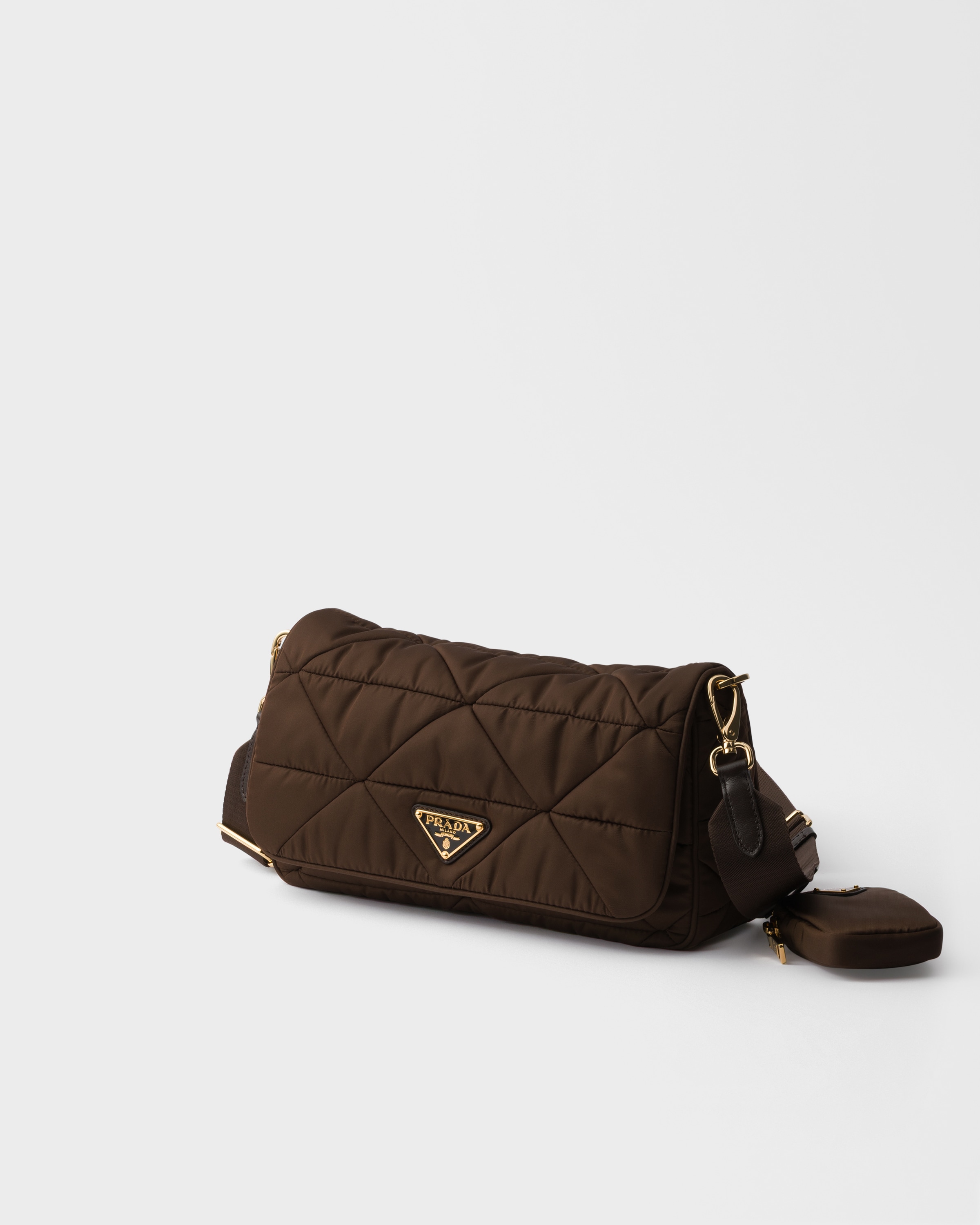 Burnt Brown Padded Re-Nylon shoulder bag | PRADA - United States