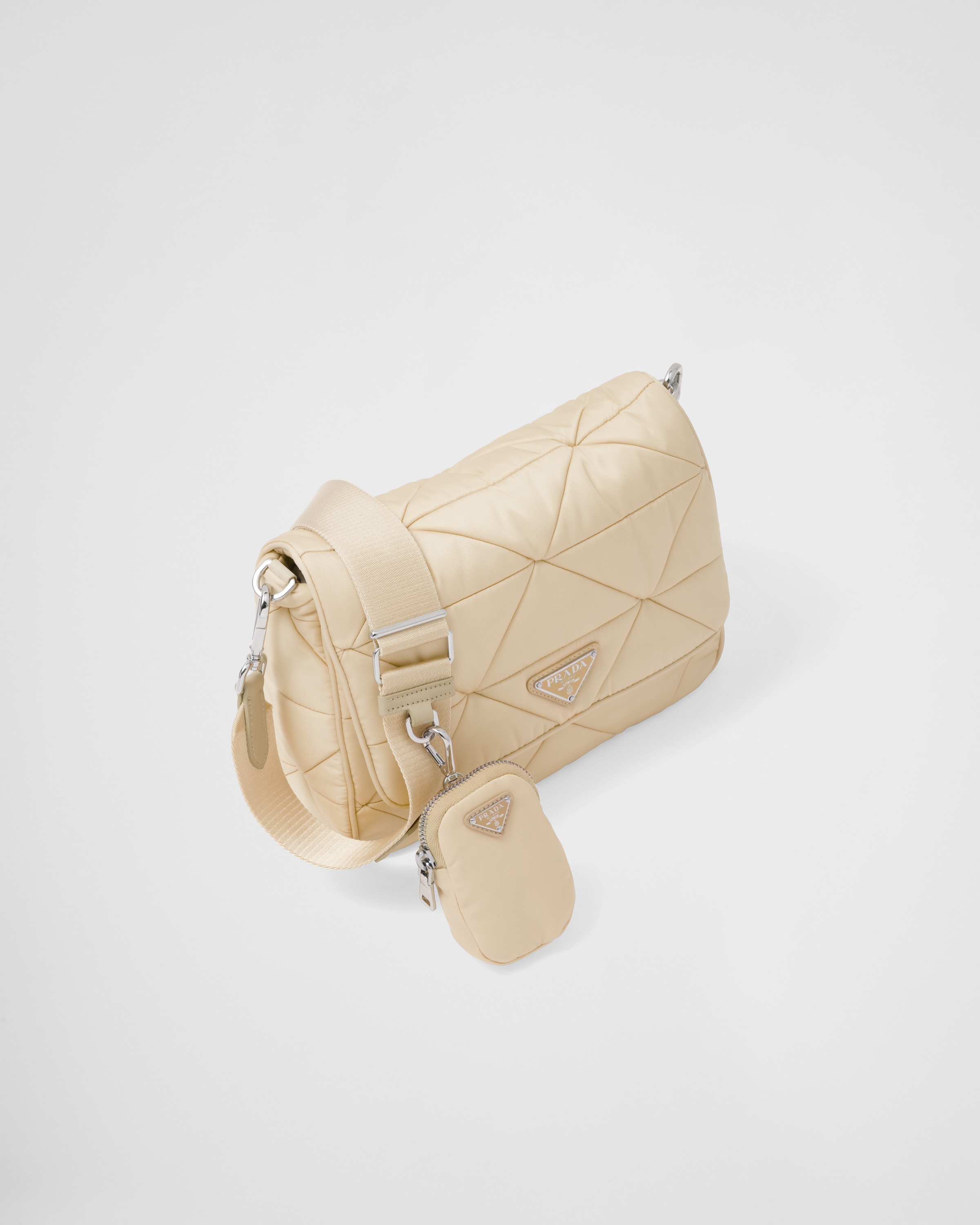 Prada nylon best sale shoulder bag beige