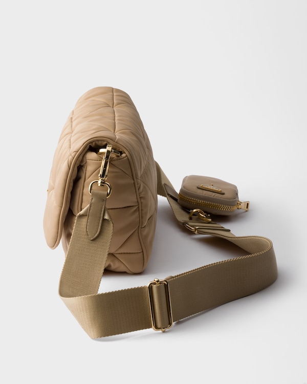 Padded Re-Nylon shoulder bag - Camel Padded Re-Nylon shoulder bag - Camel