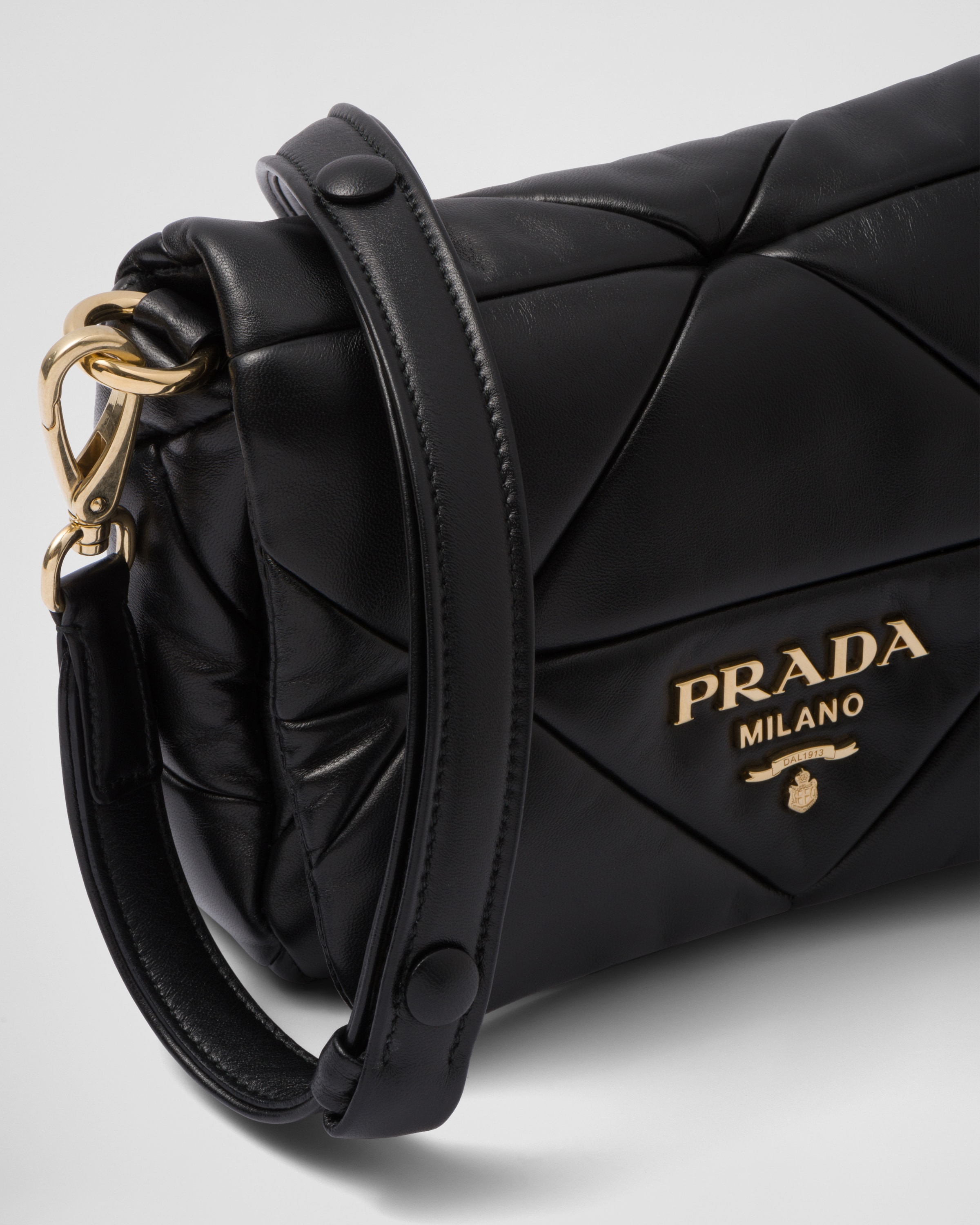 Black Prada System nappa patchwork shoulder bag | Prada