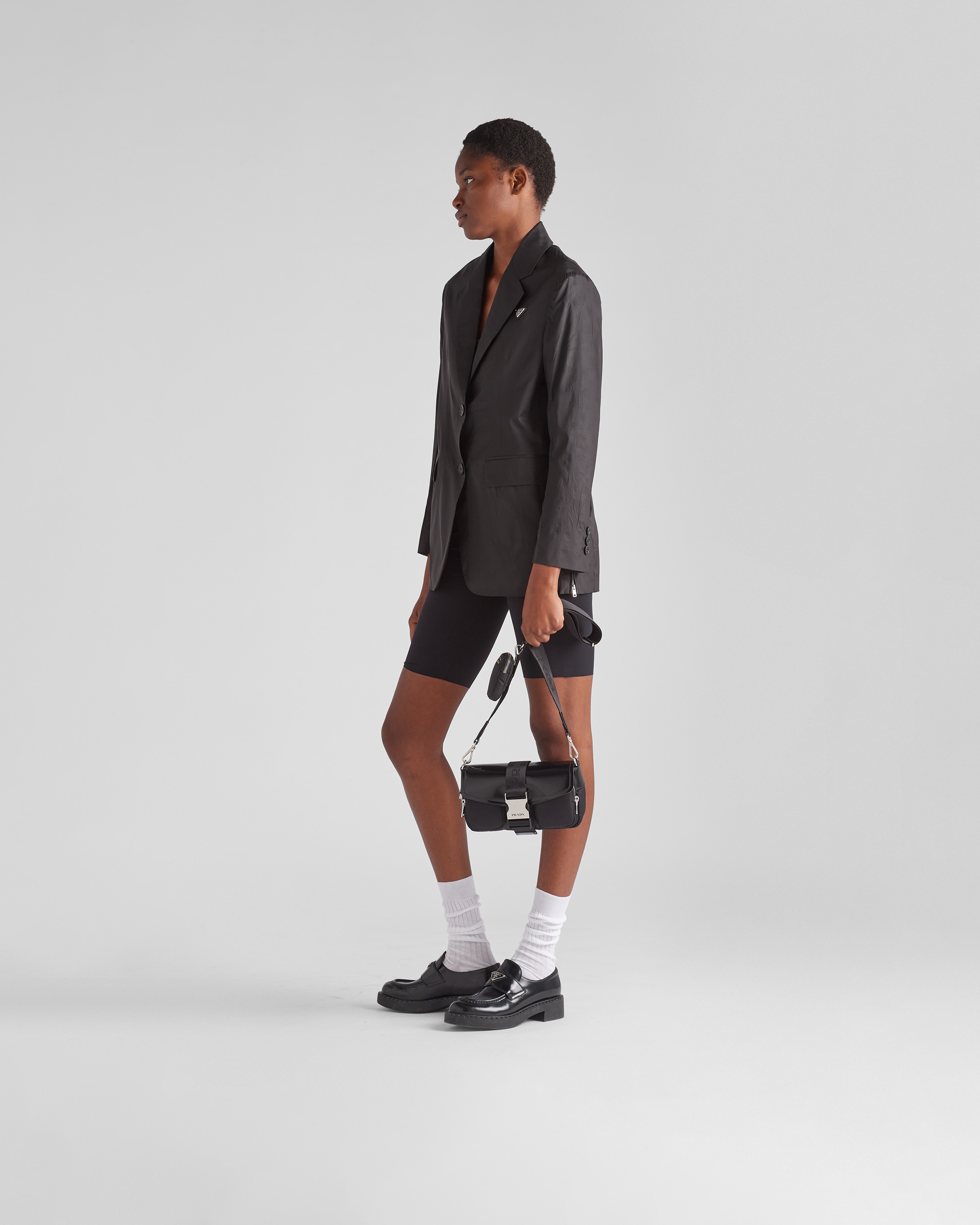 Prada حقيبة Prada Pocket من النايلون والجلد المصقول 7