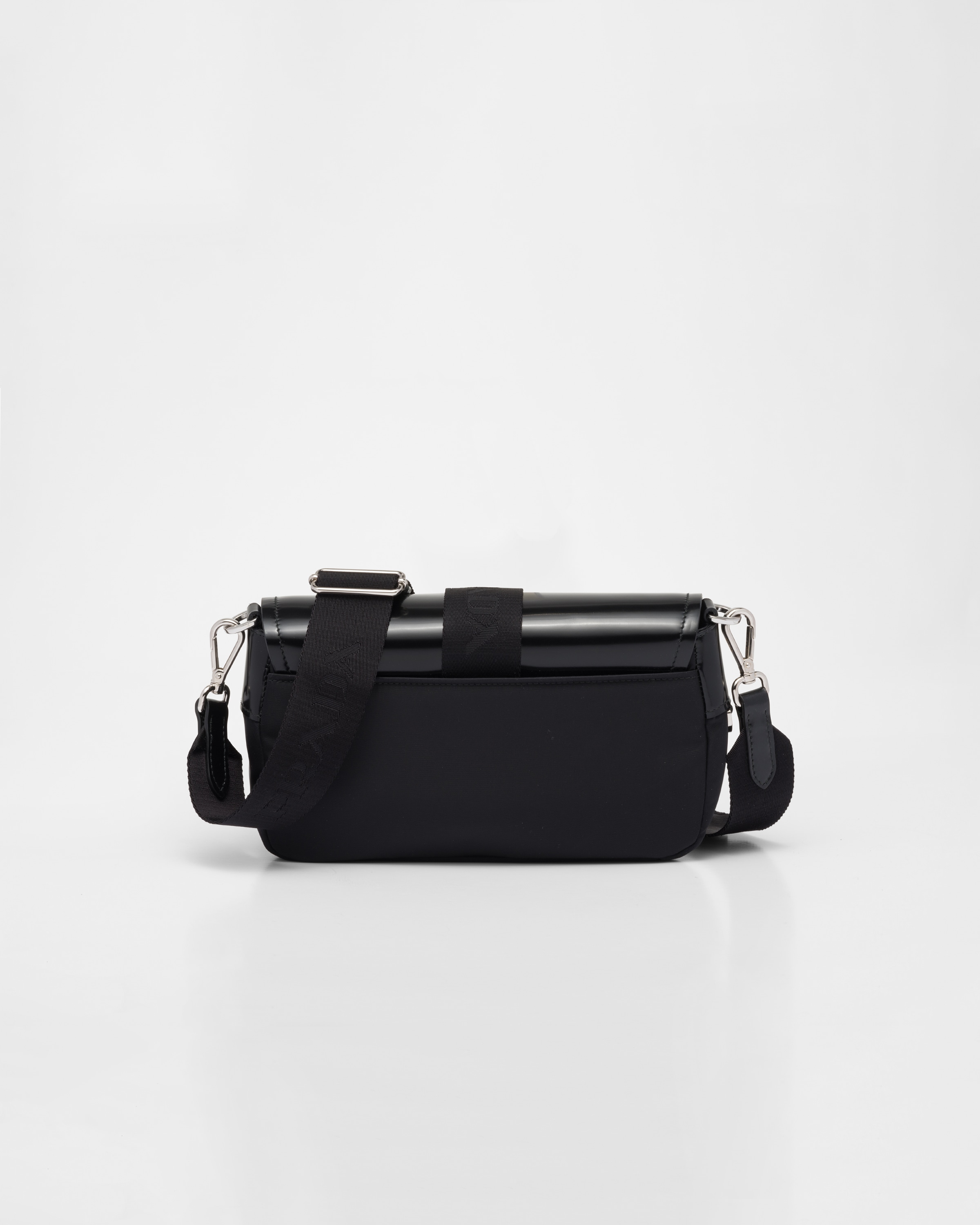 Black Prada Pocket nylon and brushed leather bag | Prada