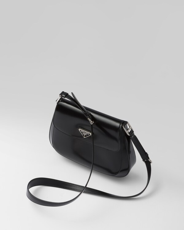 미디엄 프라다 클레오 브러쉬드 가죽 숄더백 - 블랙 미디엄 프라다 클레오 브러쉬드 가죽 숄더백 - 블랙
