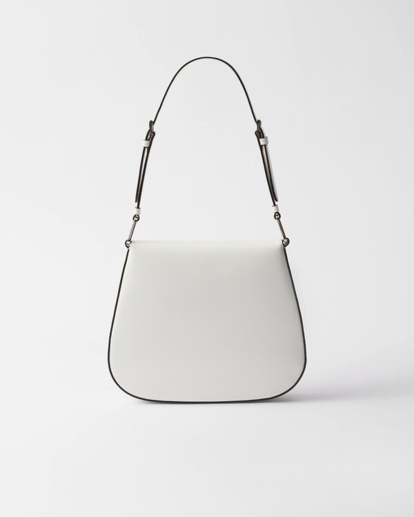 Prada Cleo medium brushed leather shoulder bag - White Prada Cleo medium brushed leather shoulder bag - White