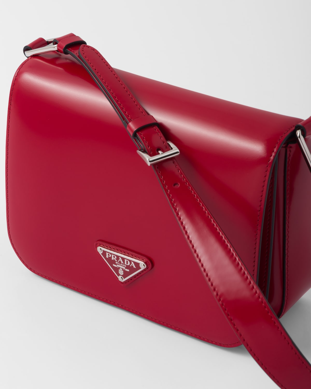 Scarlet Brushed Leather Shoulder Bag PRADA