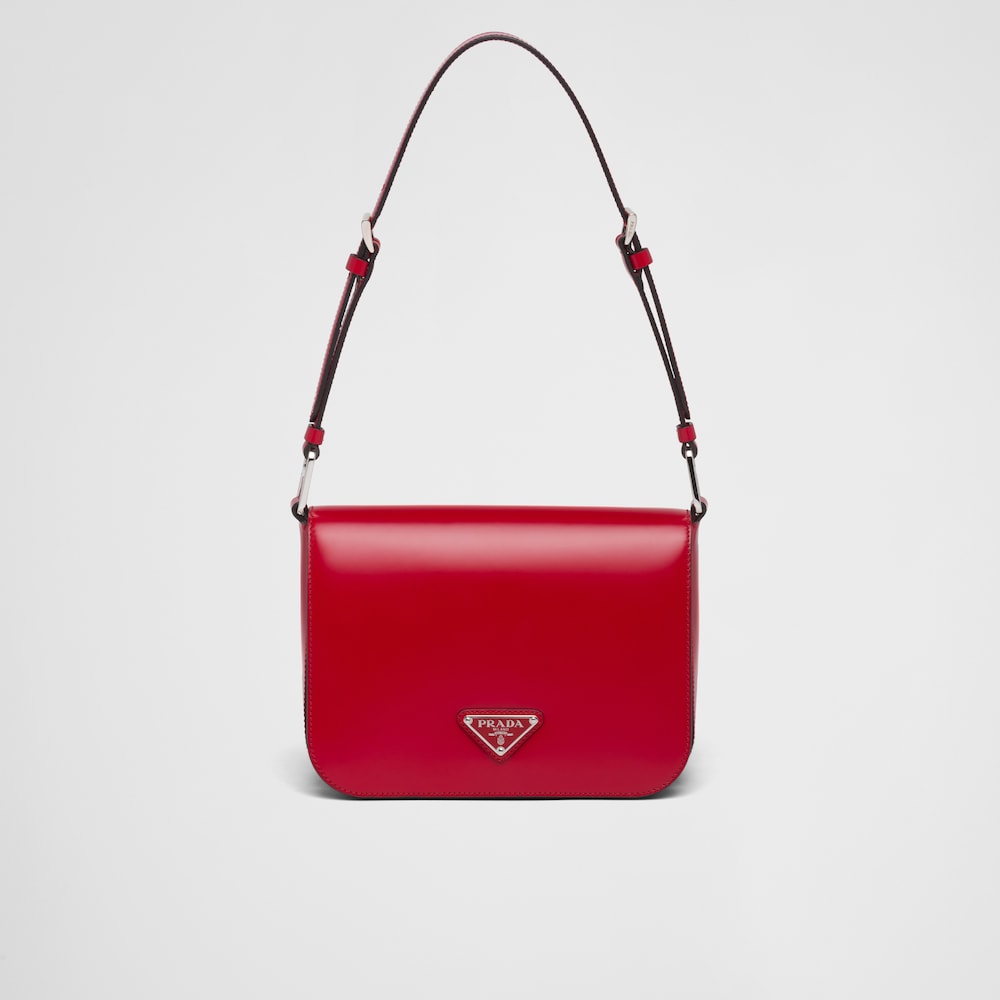 Prada حقيبة كتف من الجلد المصقول 1