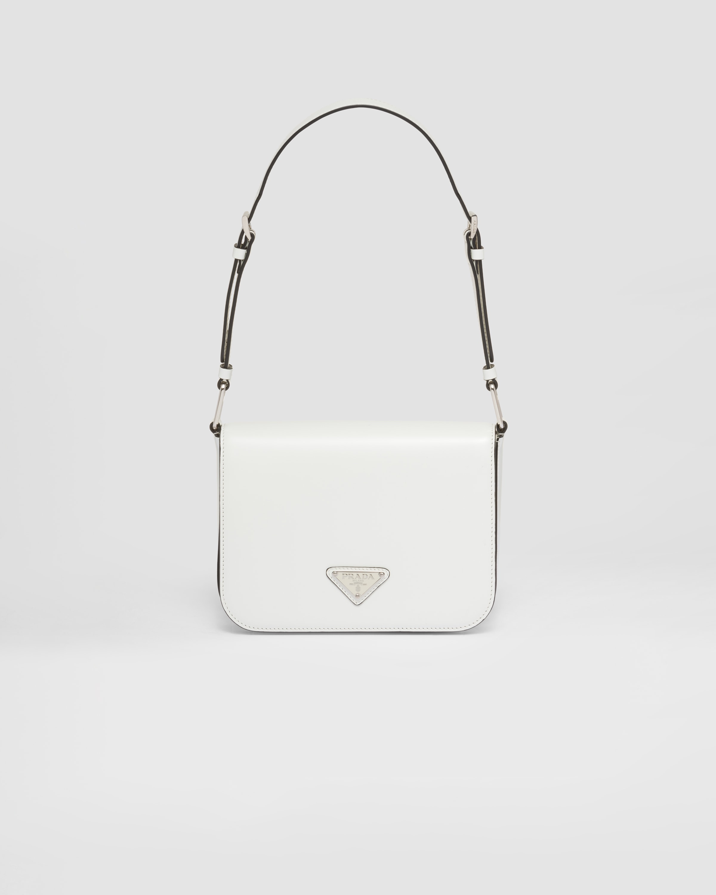 White Brushed Leather Shoulder Bag