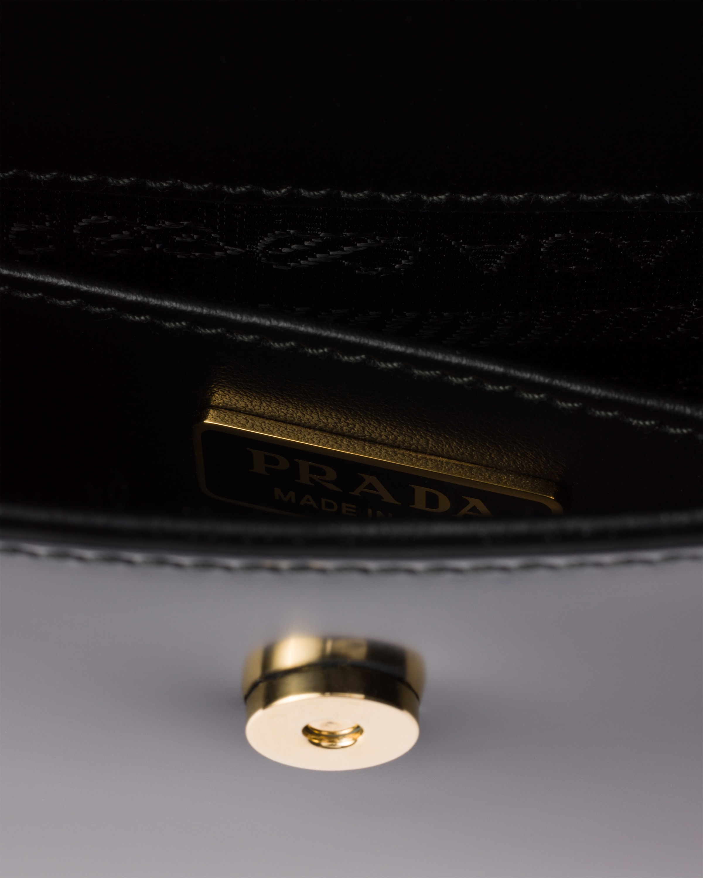 Black stone Gray Prada Cleo Ayers And Brushed Leather Flap Bag PRADA