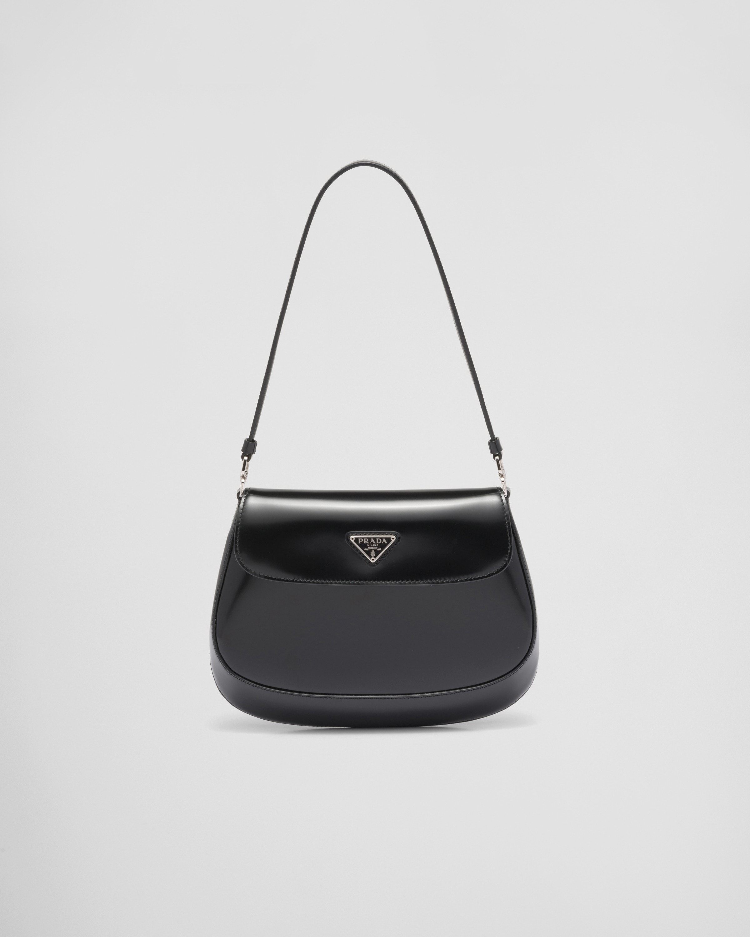 prada black leather shoulder bag