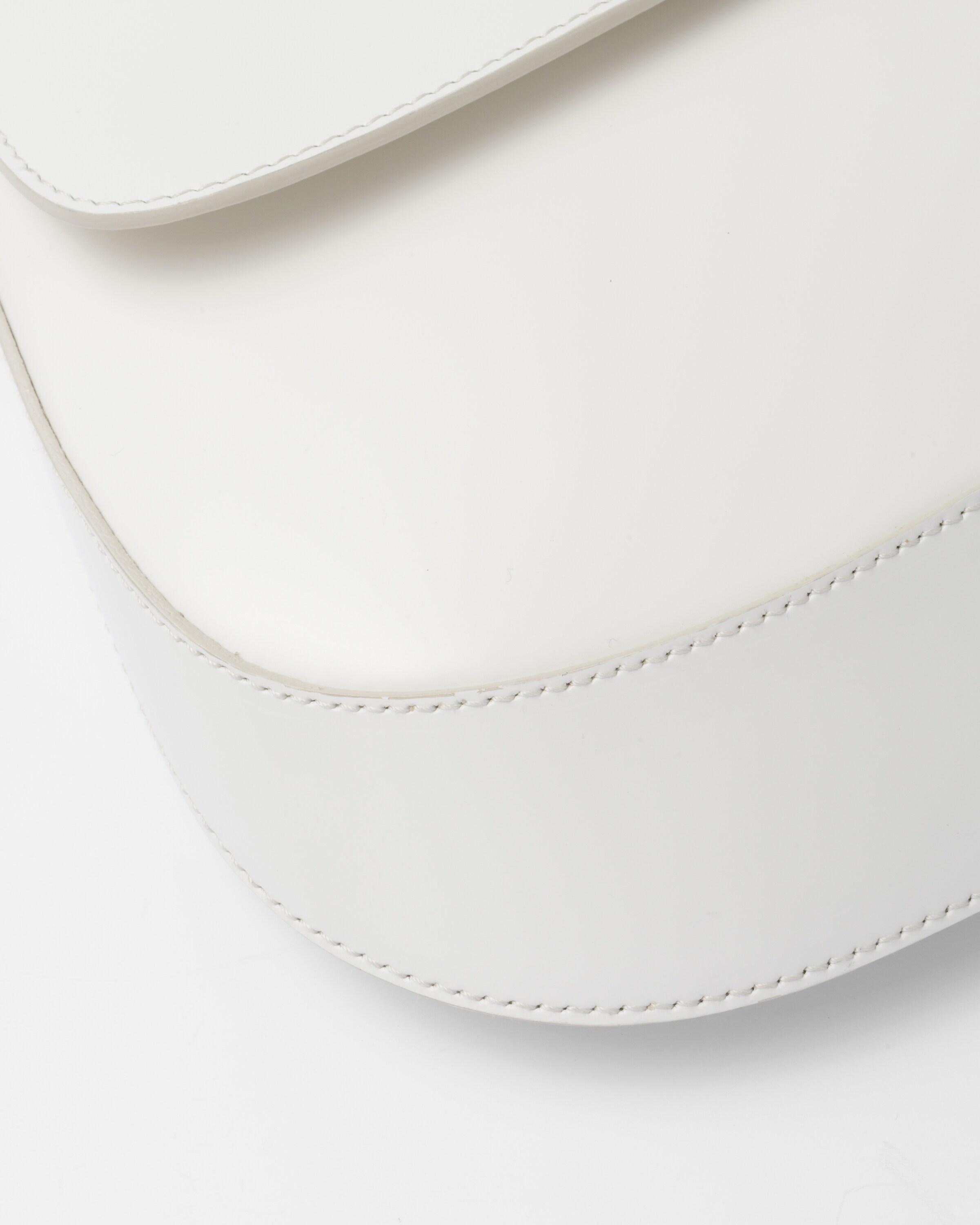 White Prada Cleo brushed leather shoulder bag with flap Prada