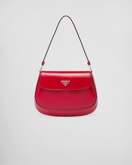 Prada Cleo brushed leather shoulder bag with flap