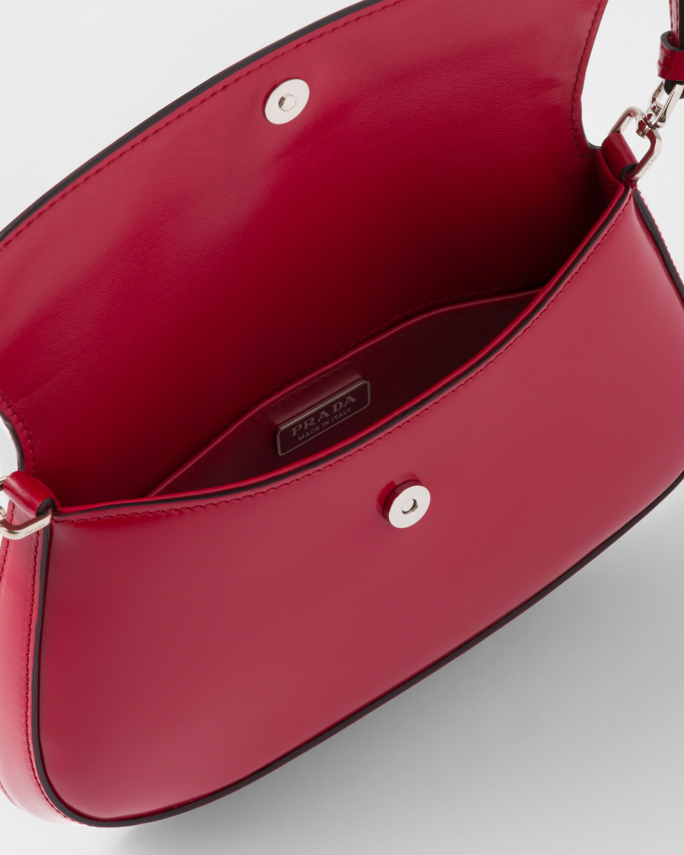 Scarlet Prada Cleo brushed leather shoulder bag with flap Prada