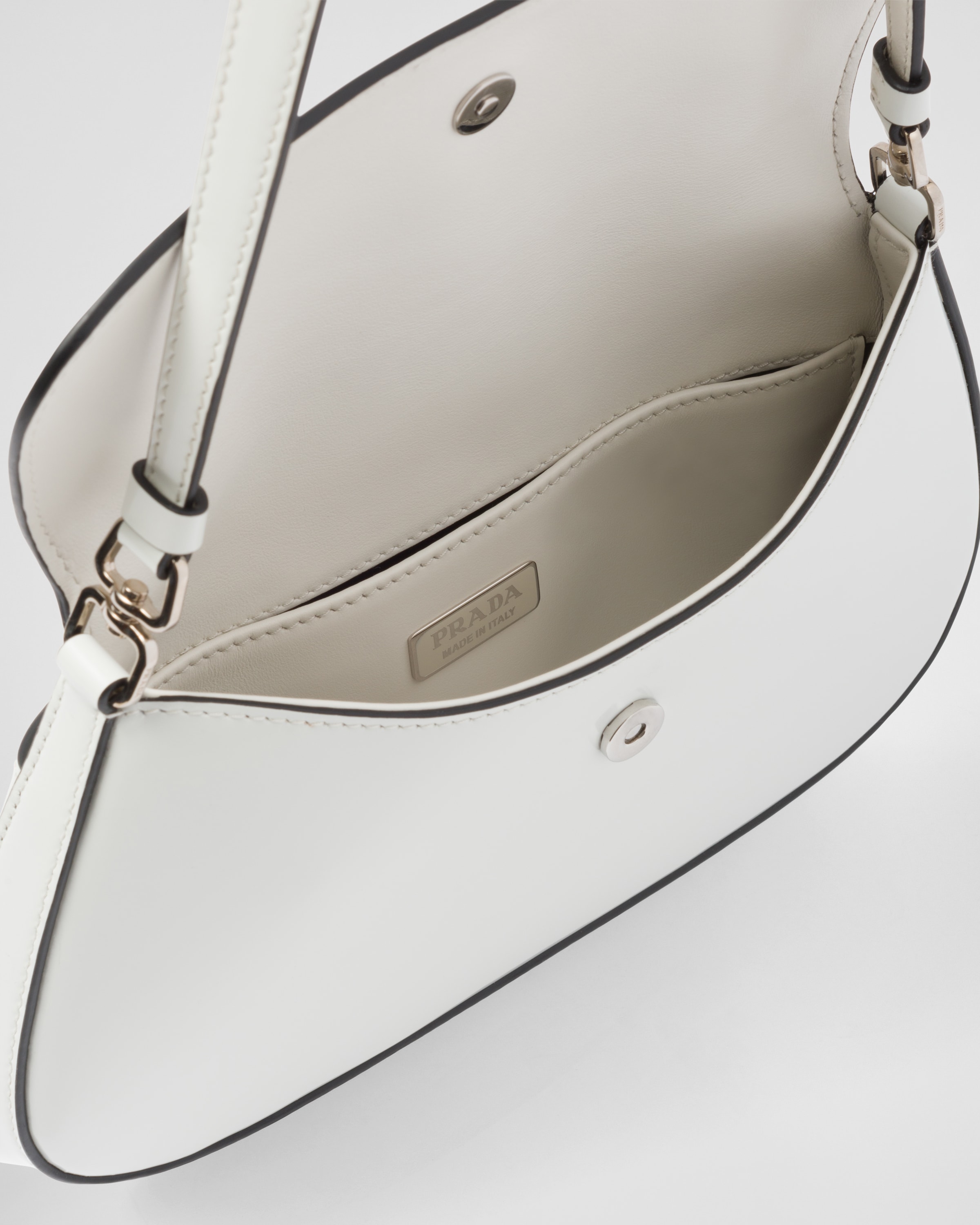 Small Prada Cleo brushed leather shoulder bag with flap