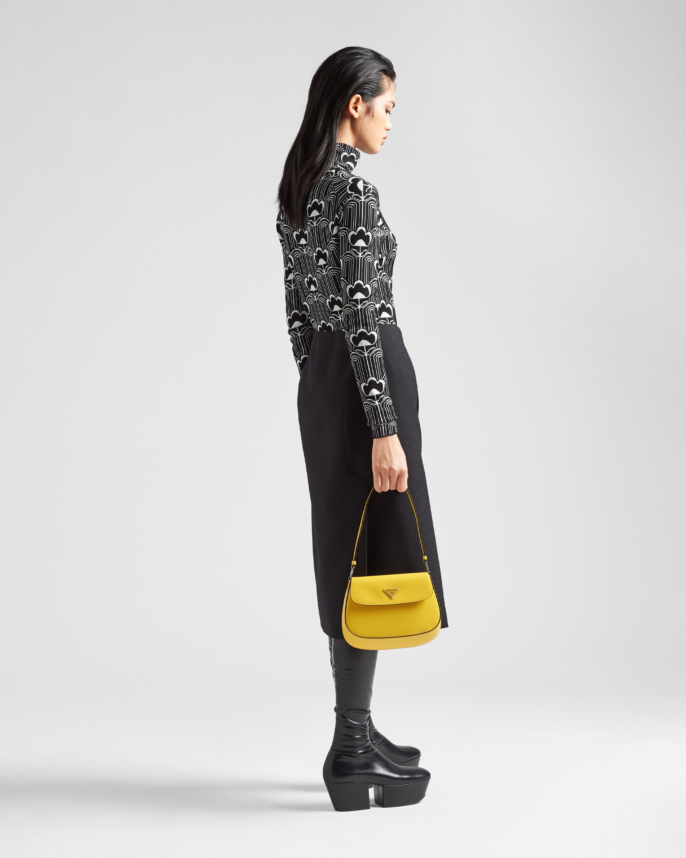 Prada yellow outlet shoulder bag