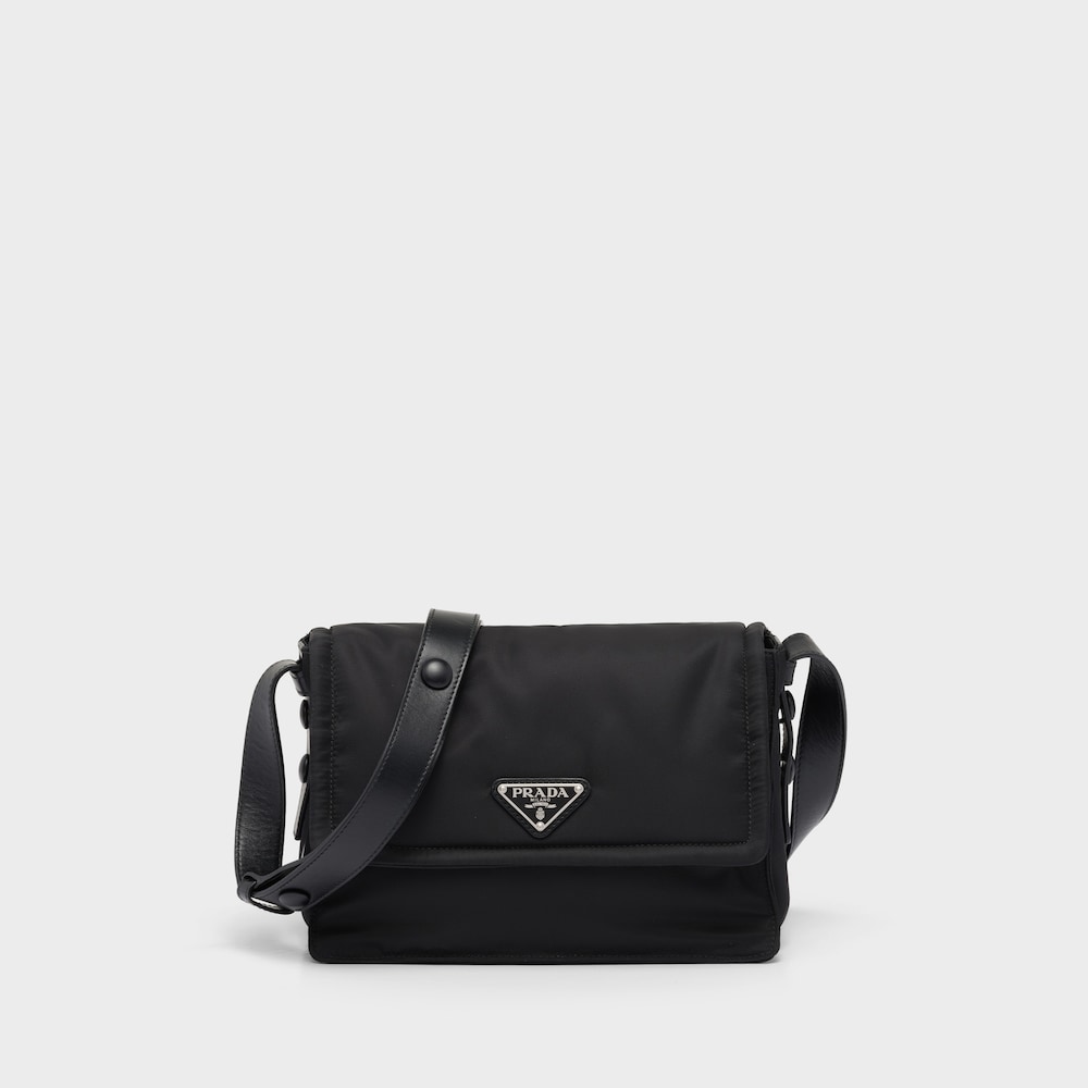 Black Small padded Re-Nylon shoulder bag | Prada