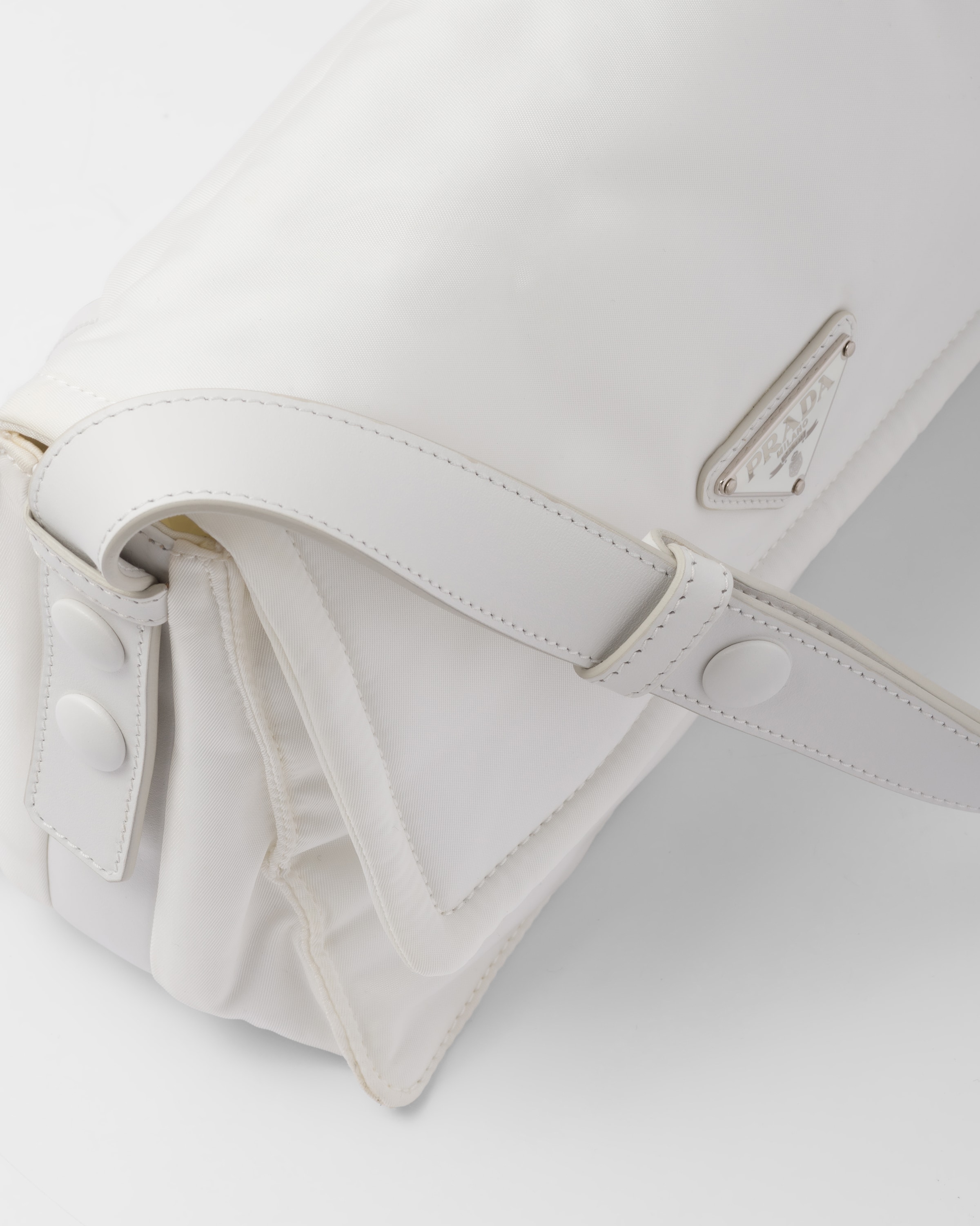 Prada - Women's Small Padded Re-Nylon Shoulder Bag - White - Synthetic