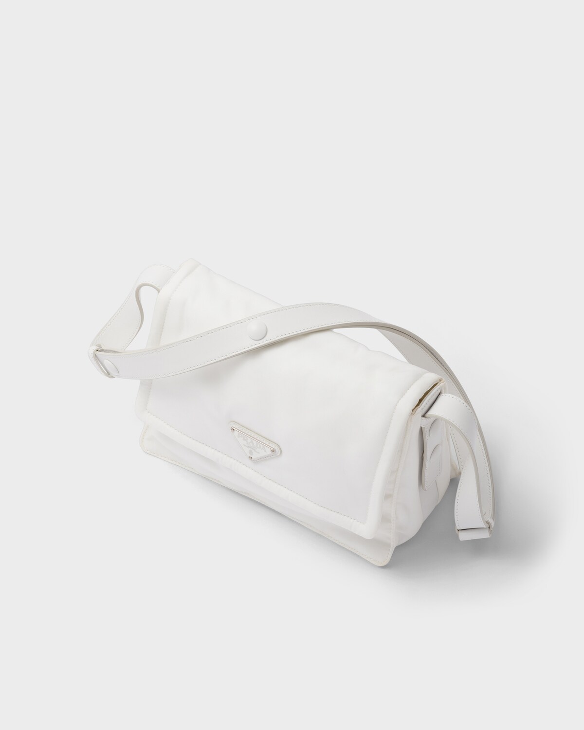 White Prada Traveller Small Padded Re-nylon Shoulder Bag | PRADA ...